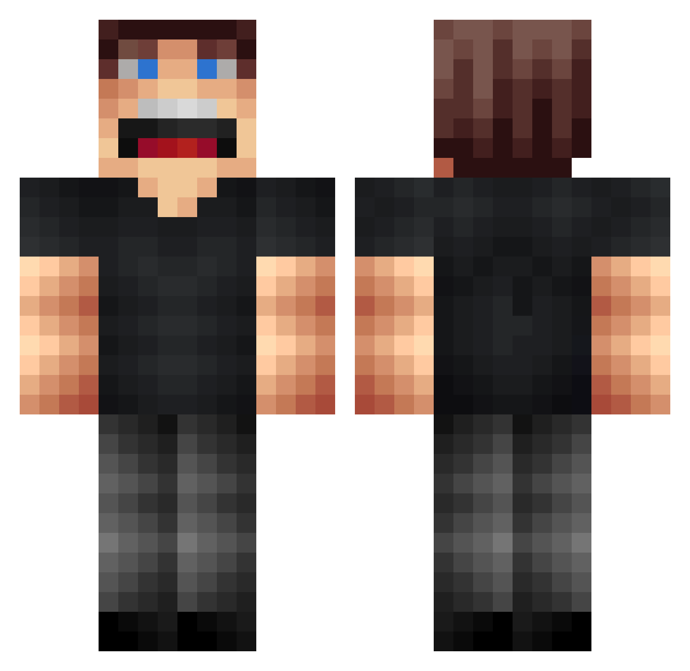 Maitrebeignet Minecraft skin, front and back view
