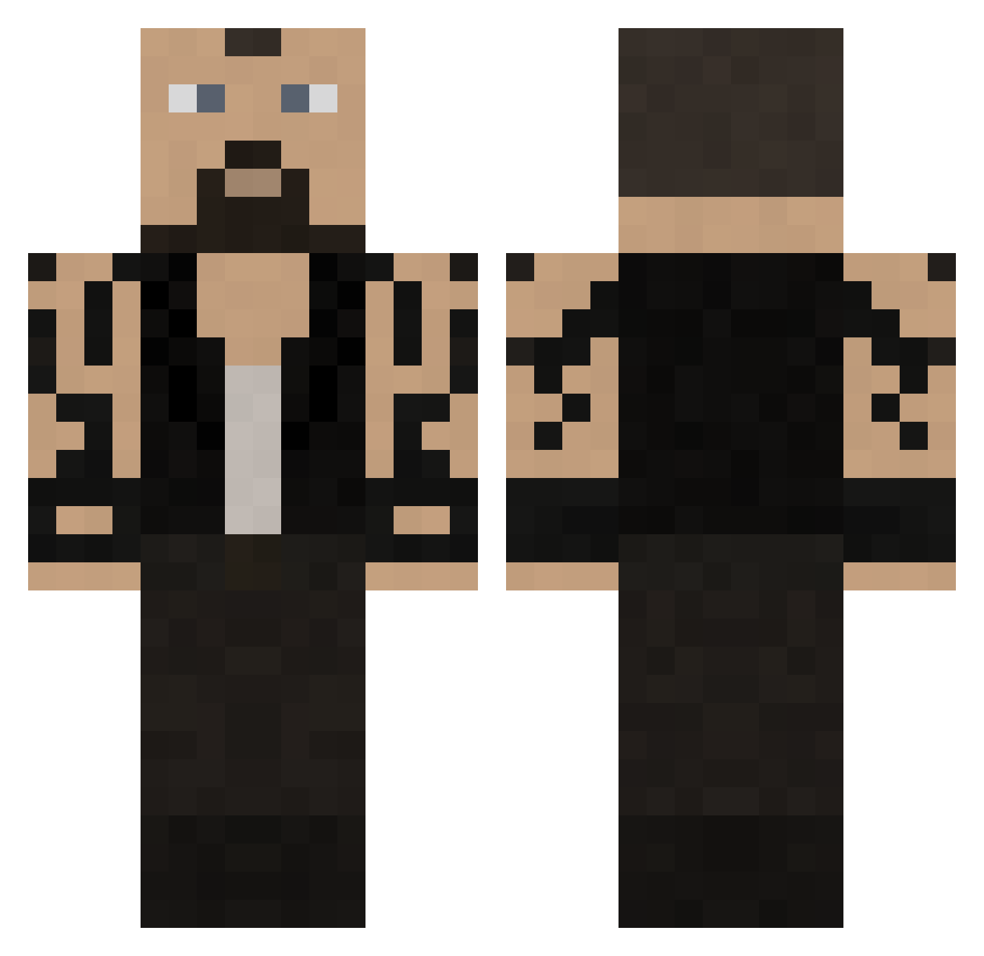 Gadders Minecraft skin, front and back view