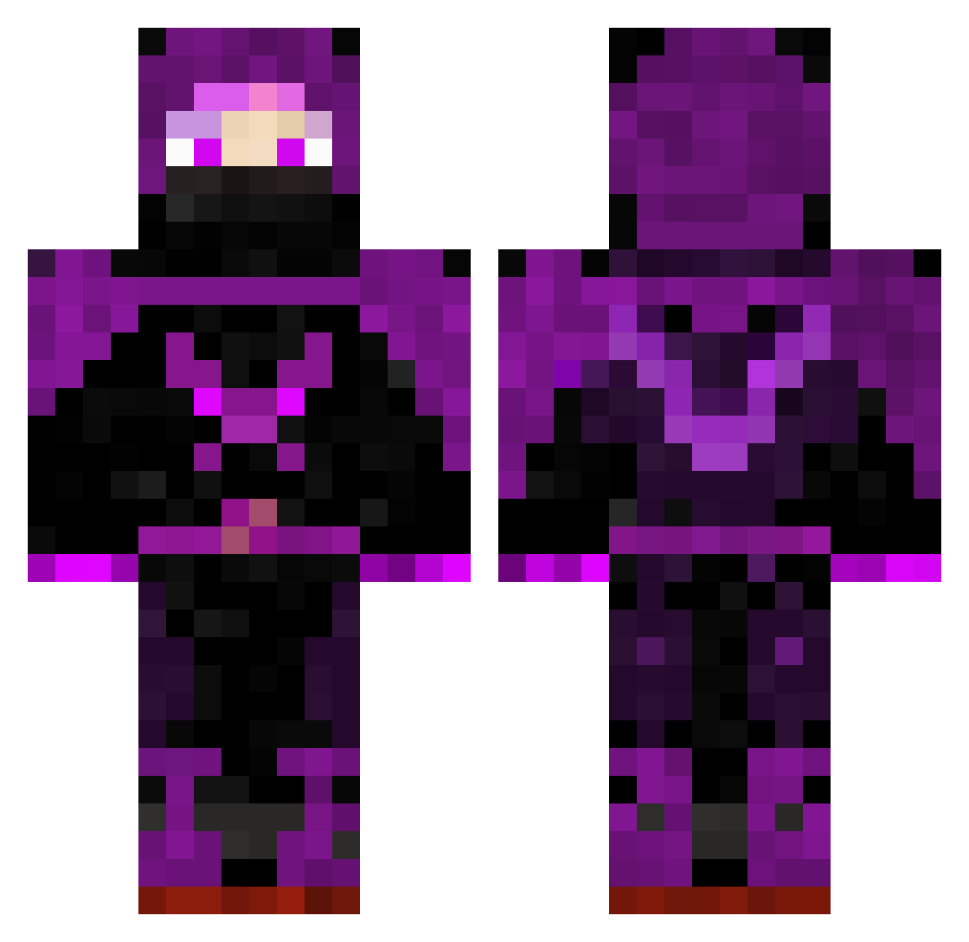 YouLing_specter Minecraft skin, front and back view