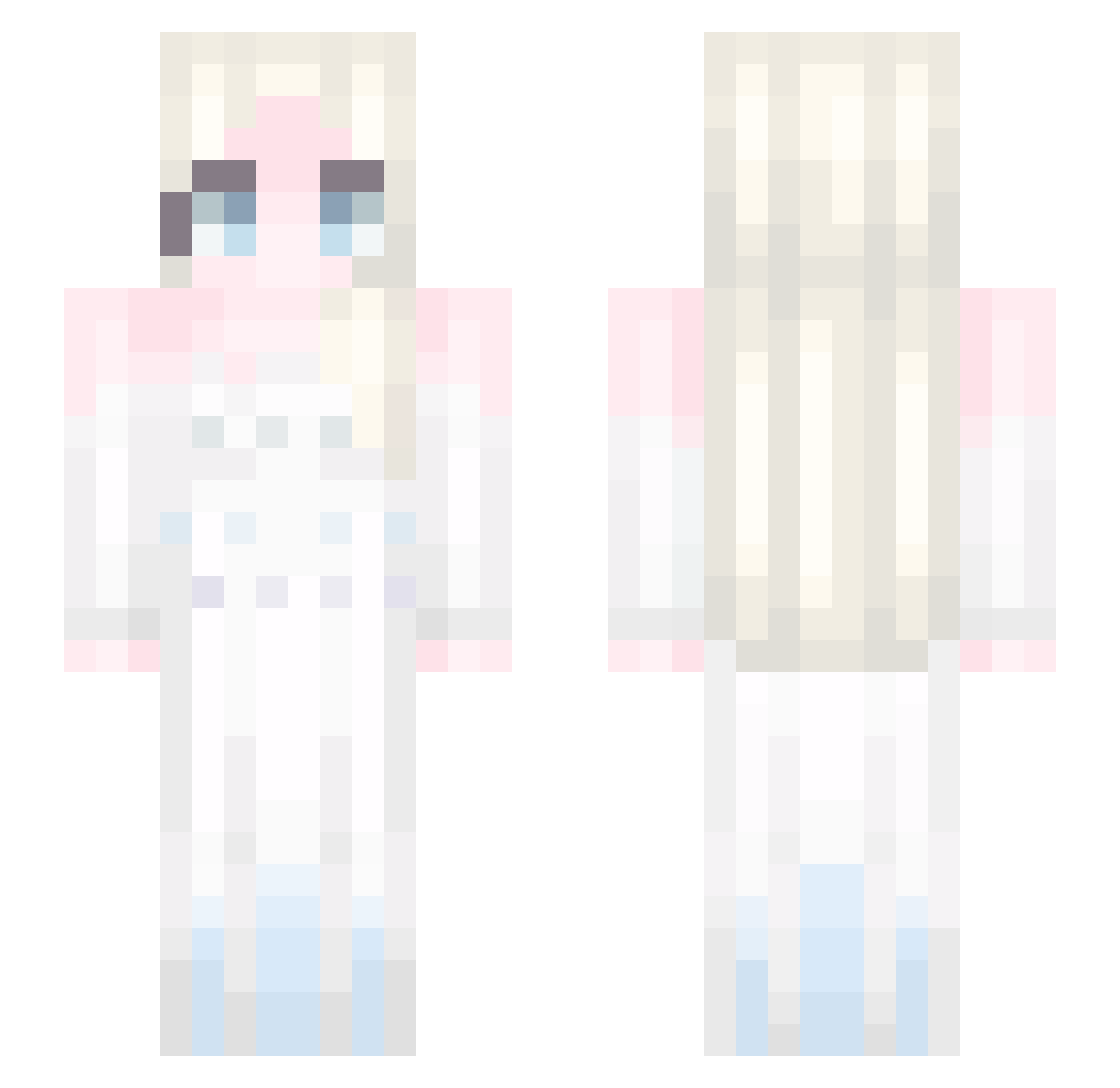 eveque Minecraft skin, front and back view