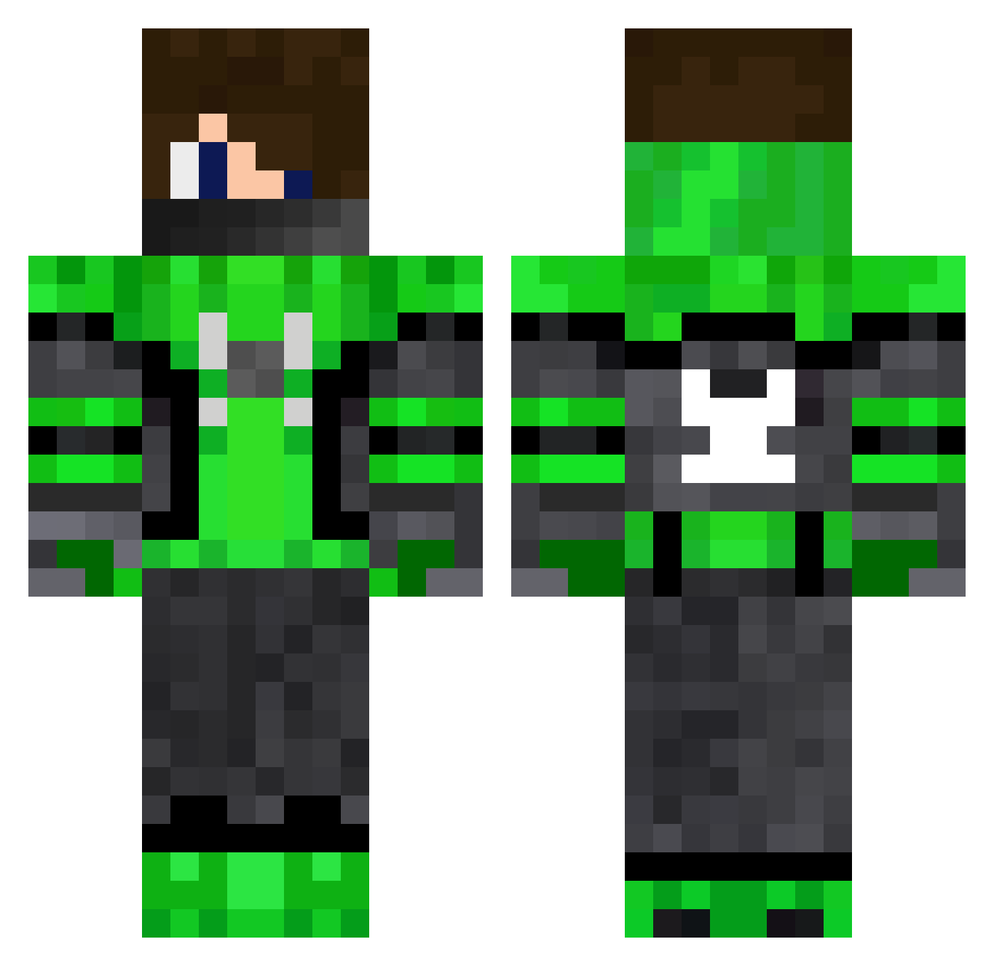 Biltong Minecraft skin, front and back view