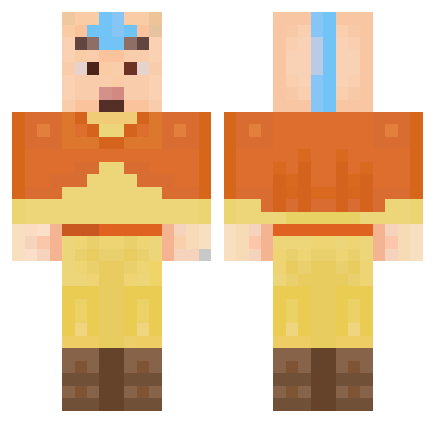 Terbl08 Minecraft skin, front and back view
