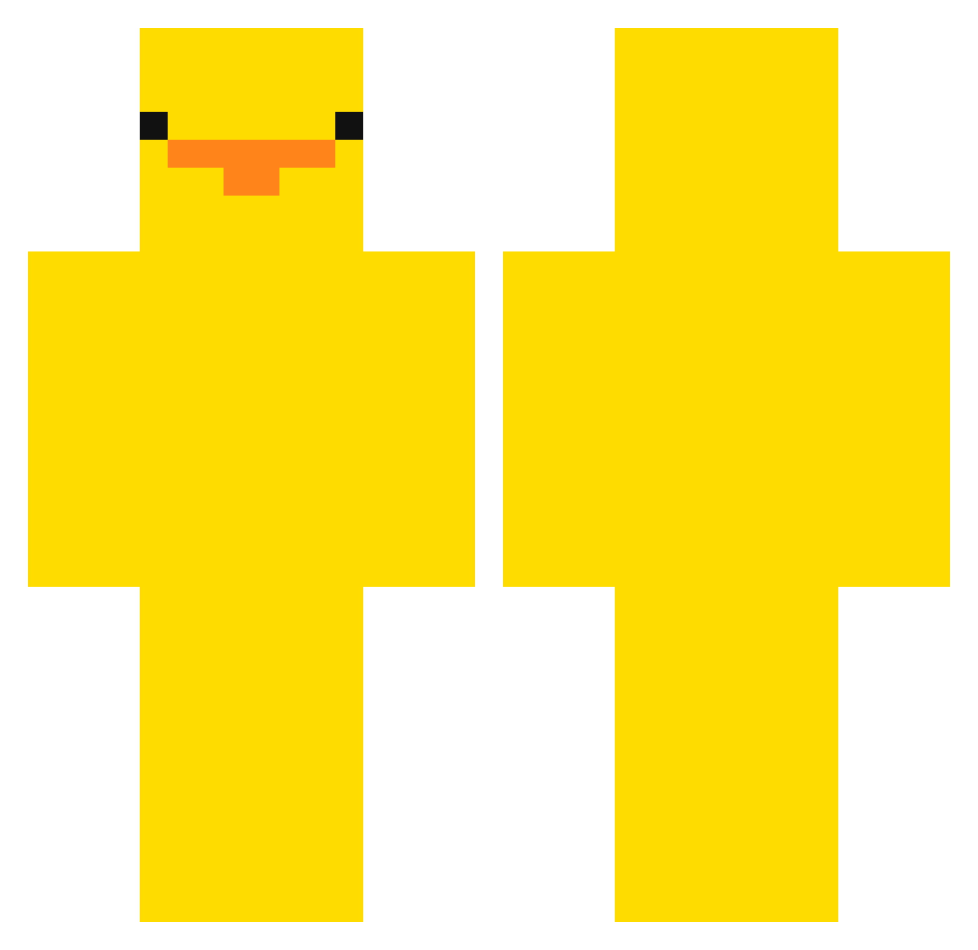 TheScoundrelDuck Minecraft skin, front and back view