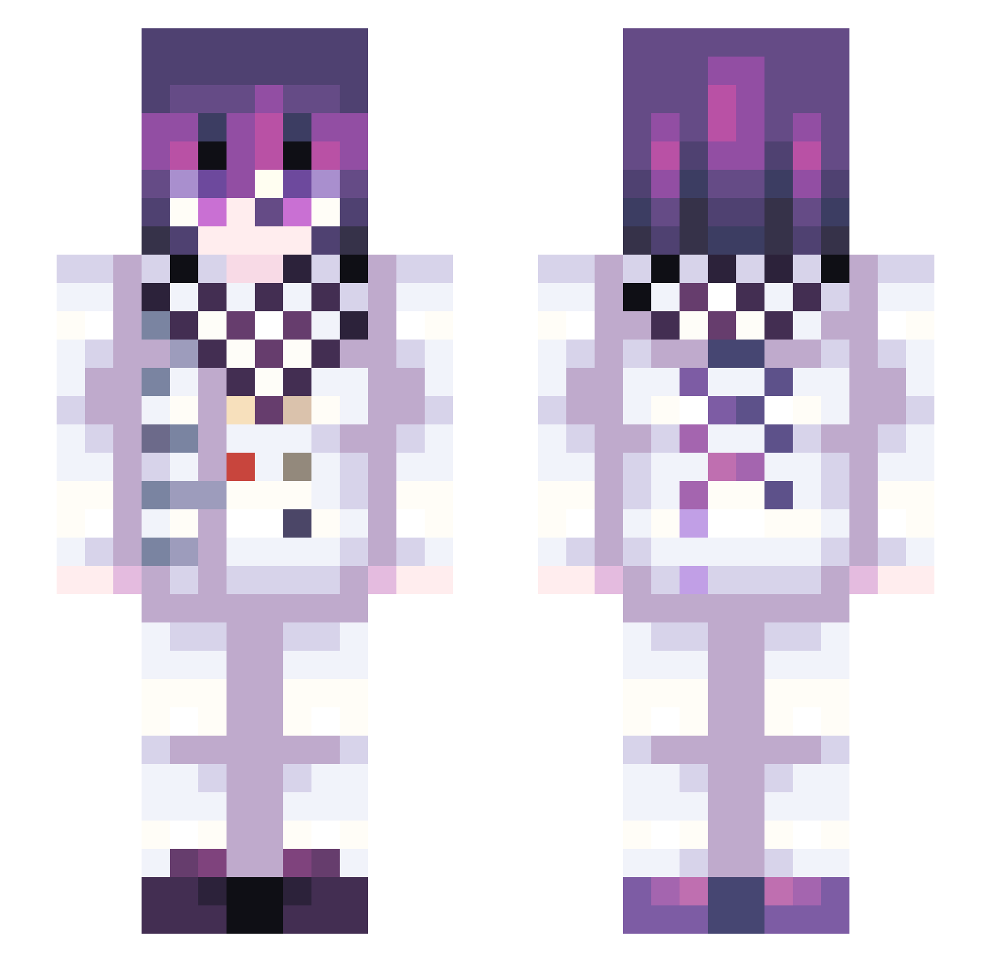 Ambivalent_Hidoi Minecraft skin, front and back view