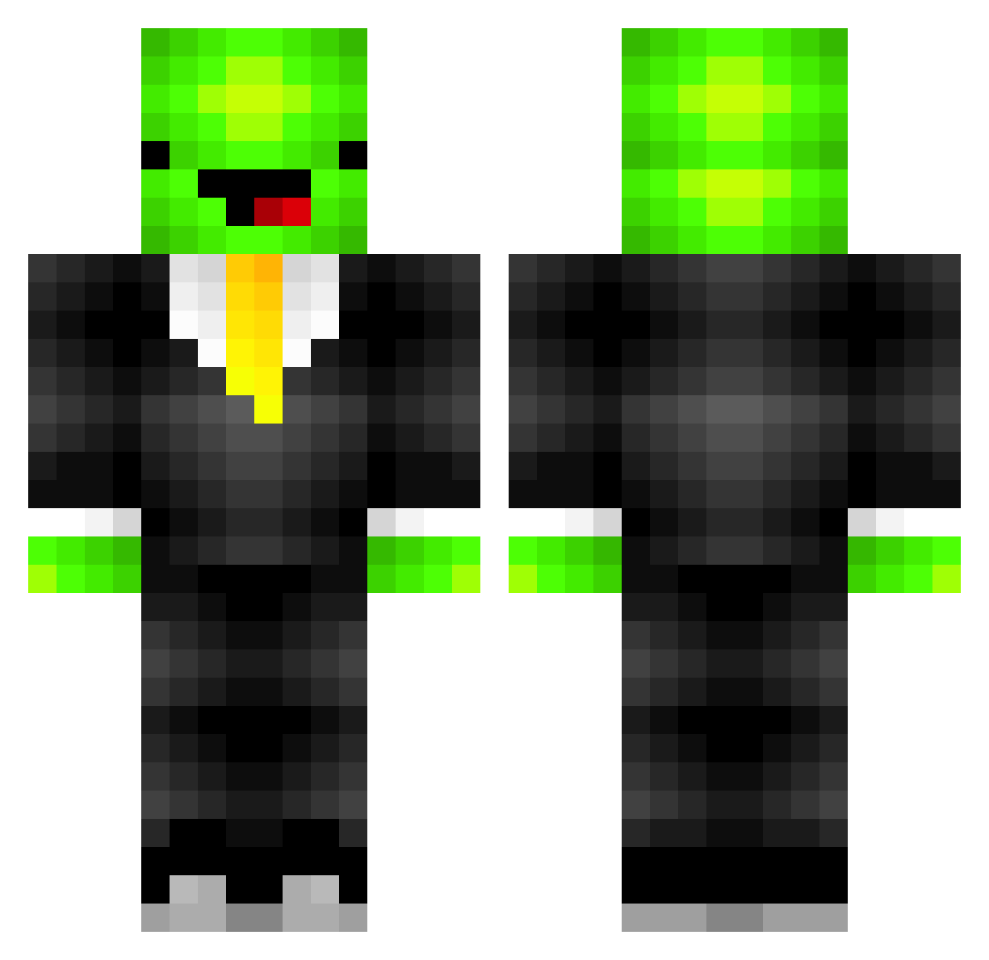 Toubi45 Minecraft skin, front and back view