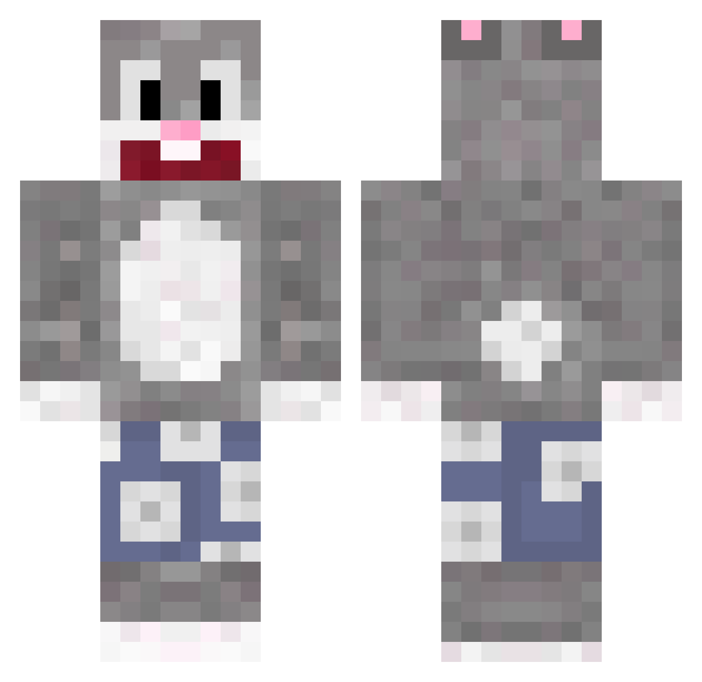lebOVO Minecraft skin, front and back view