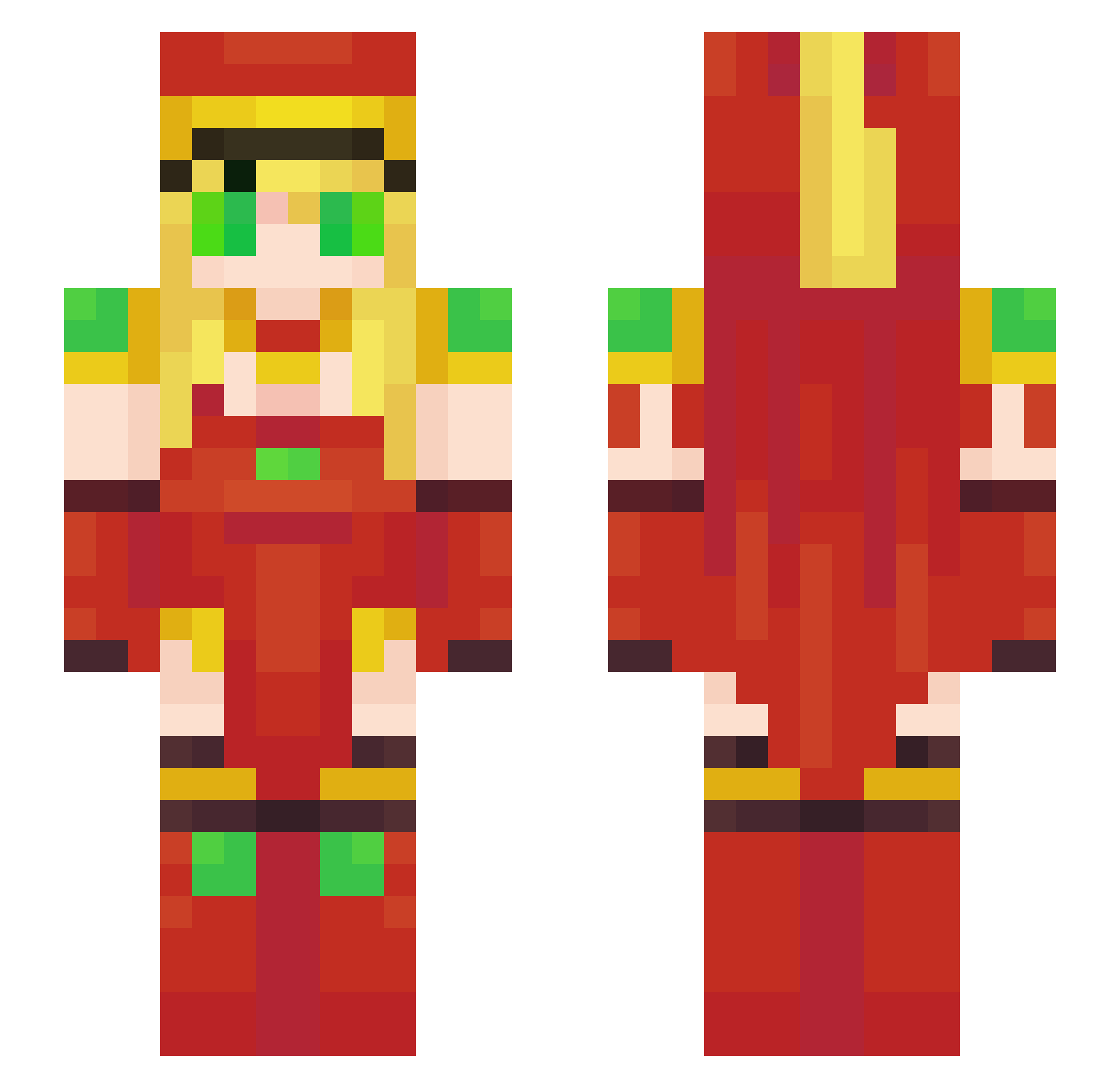 KINGSPAM Minecraft skin, front and back view