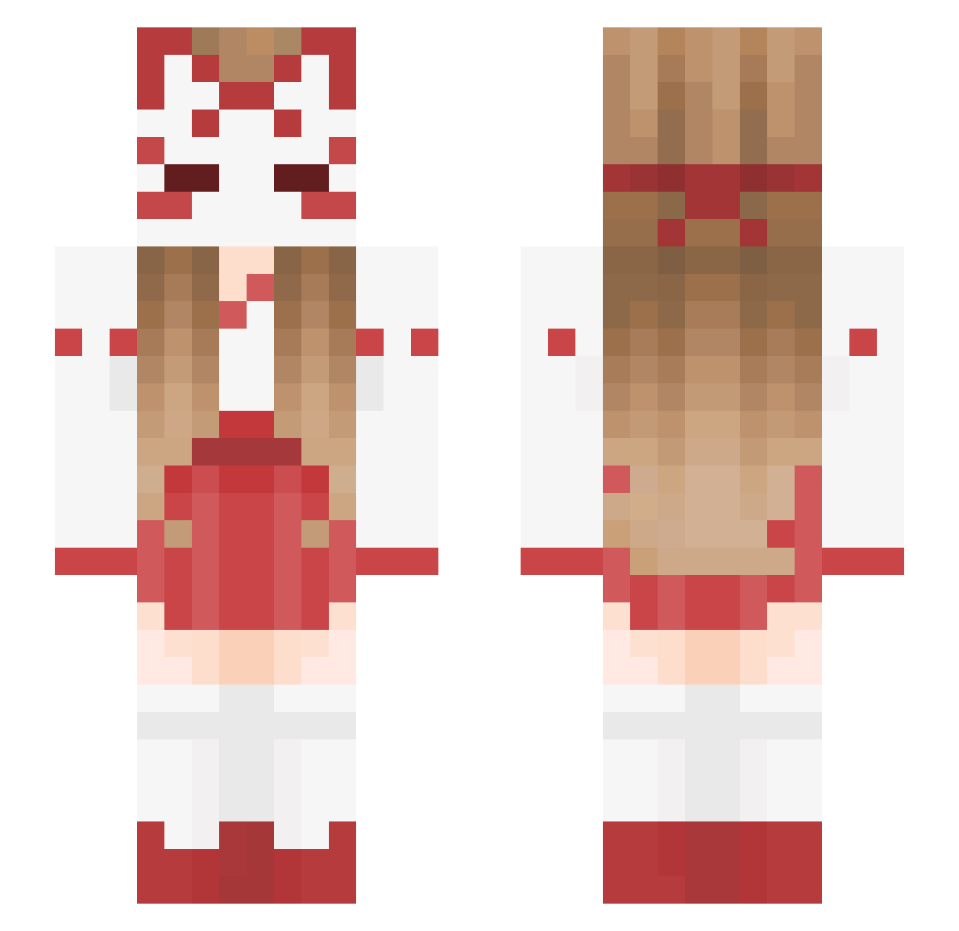 Asakura_Momo Minecraft skin, front and back view