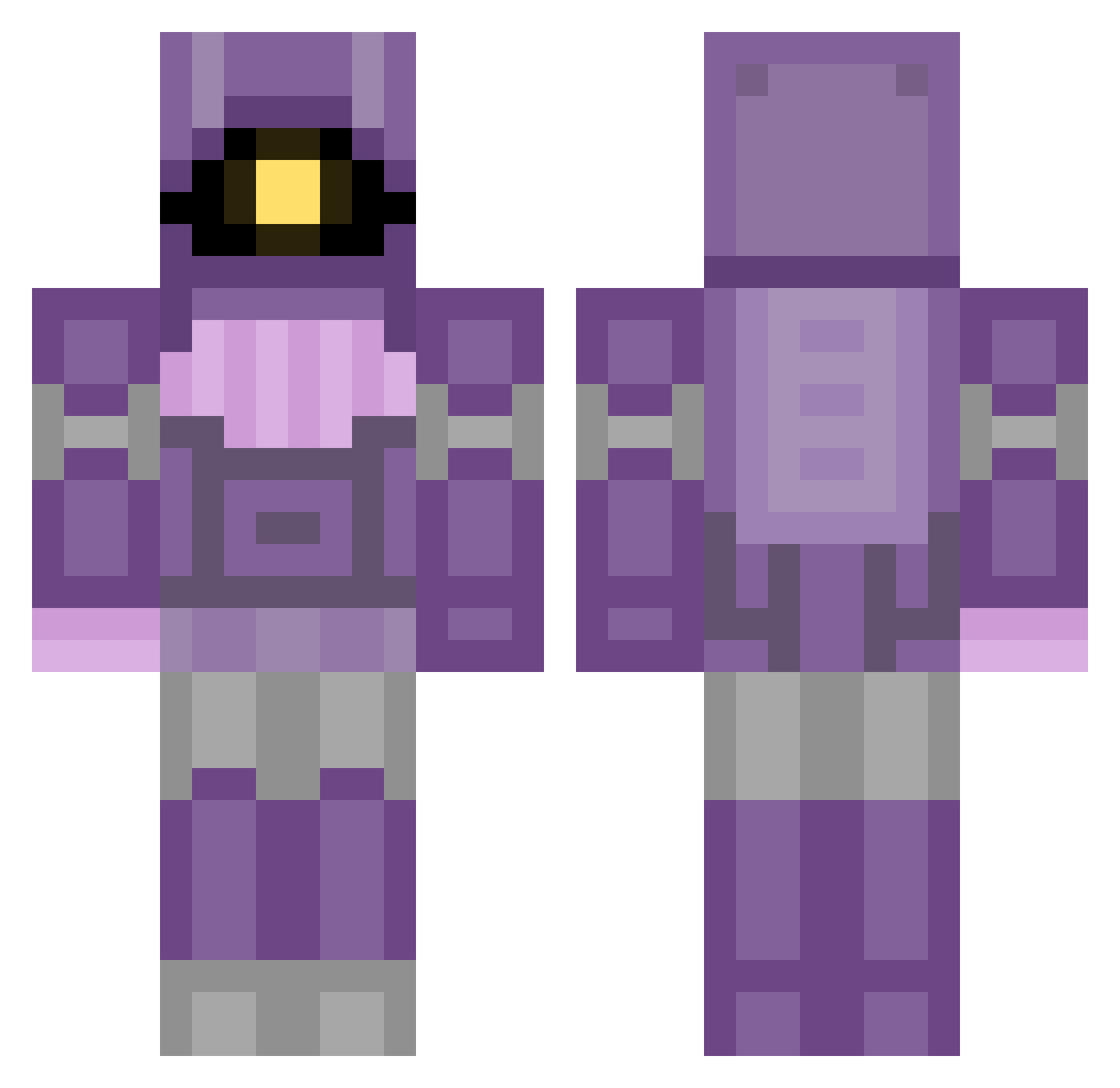 Norhound Minecraft skin, front and back view
