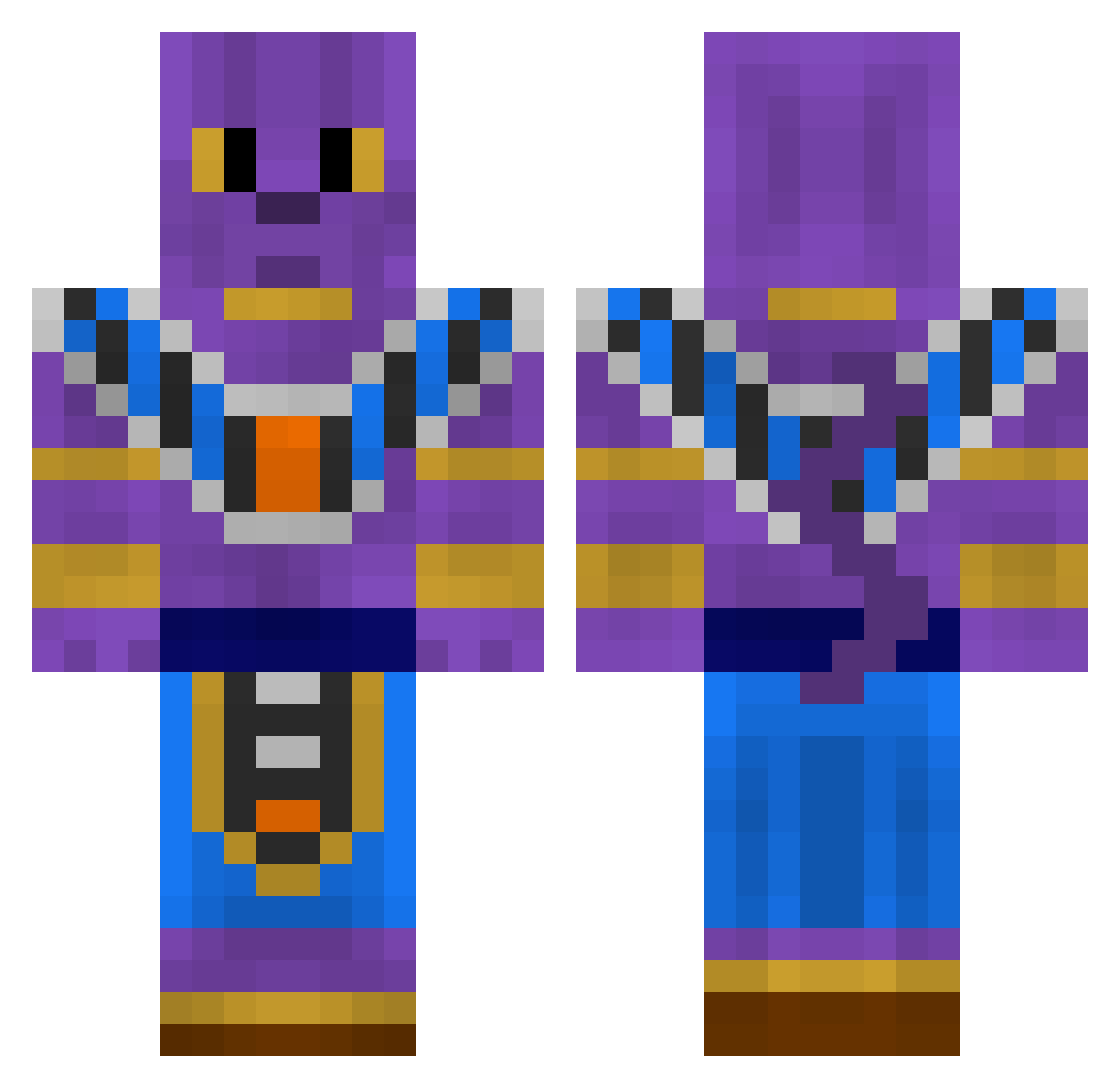 IceeBoio Minecraft skin, front and back view