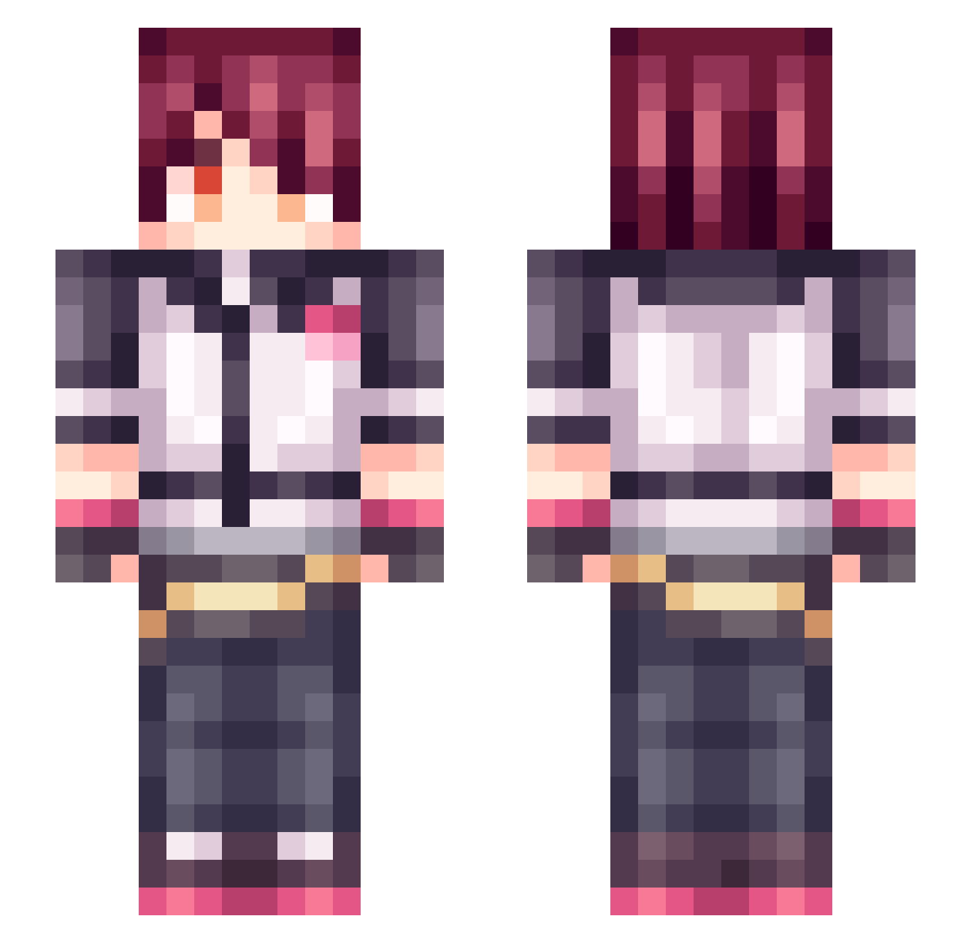 Biantao_Dead Minecraft skin, front and back view