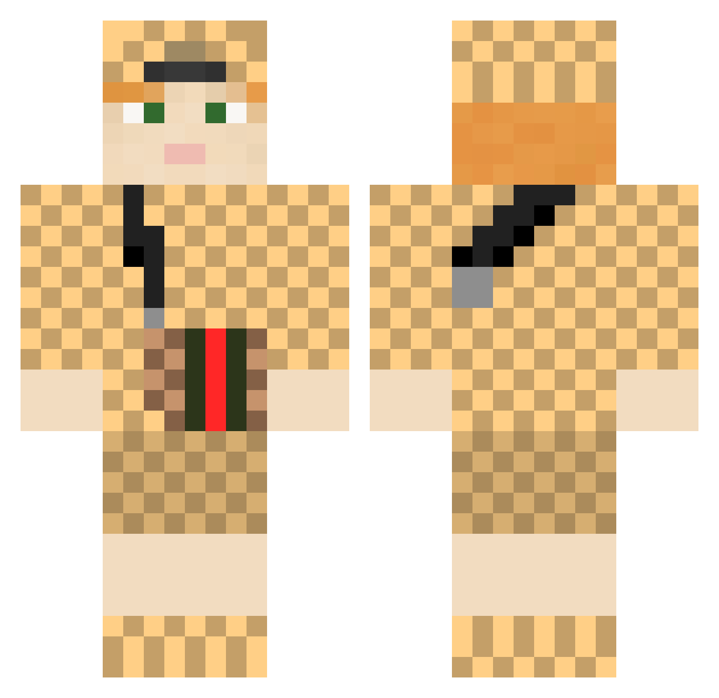 iiHoho Minecraft skin, front and back view
