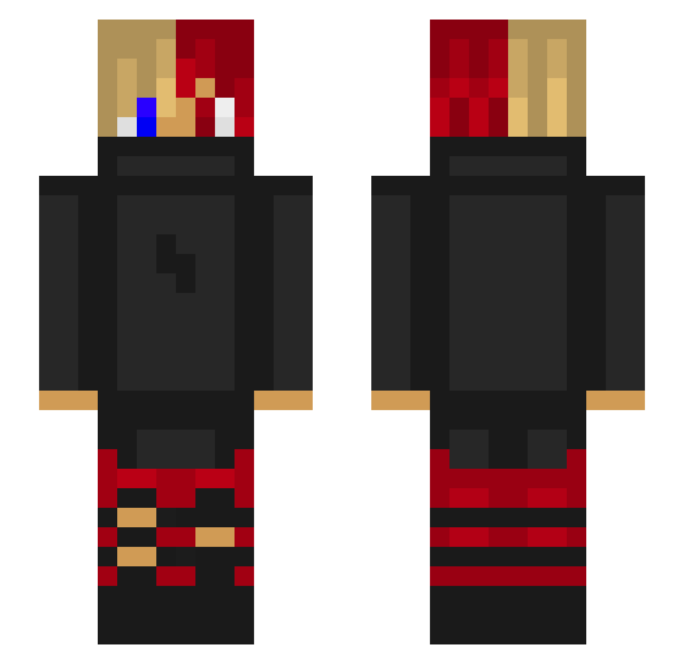 Blazen_ Minecraft skin, front and back view