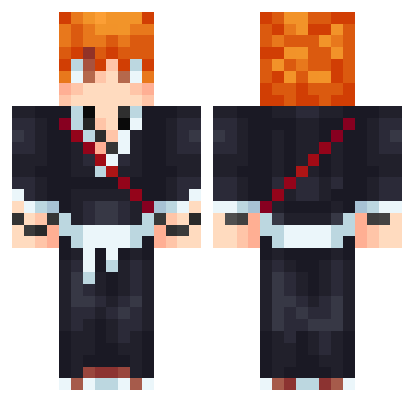 10K Minecraft skin, front and back view