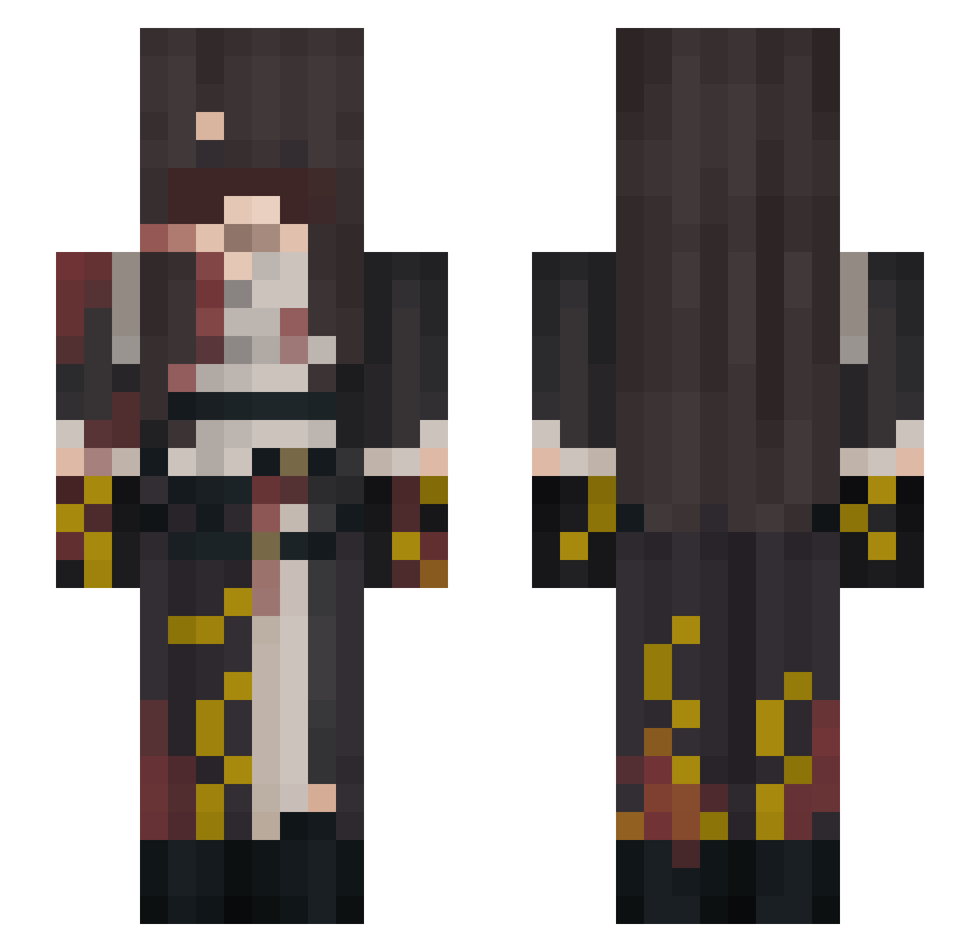 Renmyai Minecraft skin, front and back view