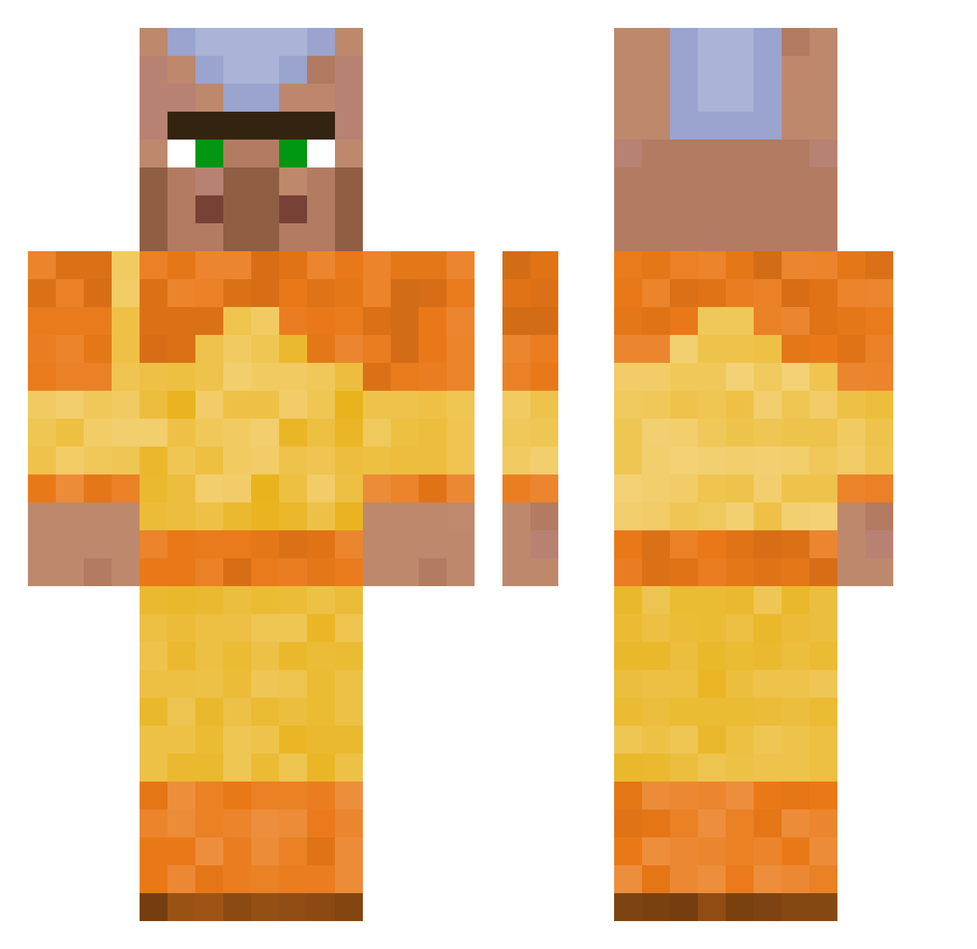 TofuHasFun Minecraft skin, front and back view