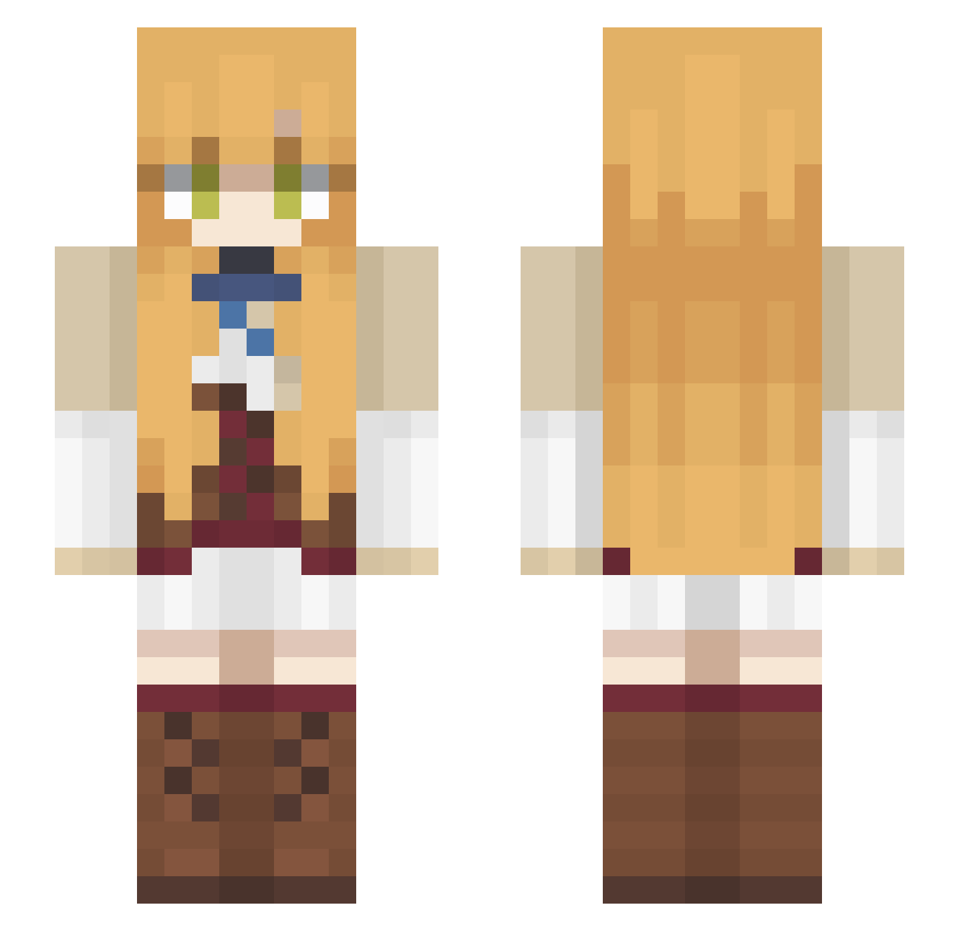 viako Minecraft skin, front and back view