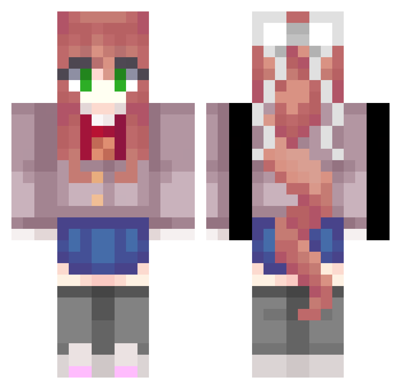 Rycbar Minecraft skin, front and back view