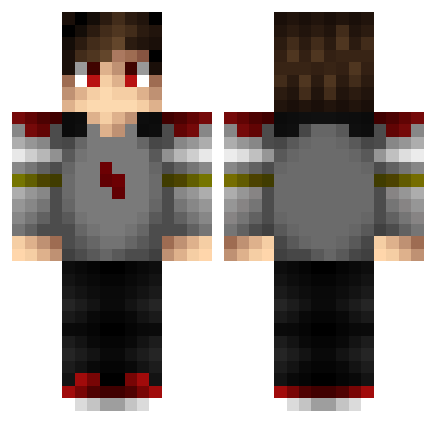 quorti Minecraft skin, front and back view