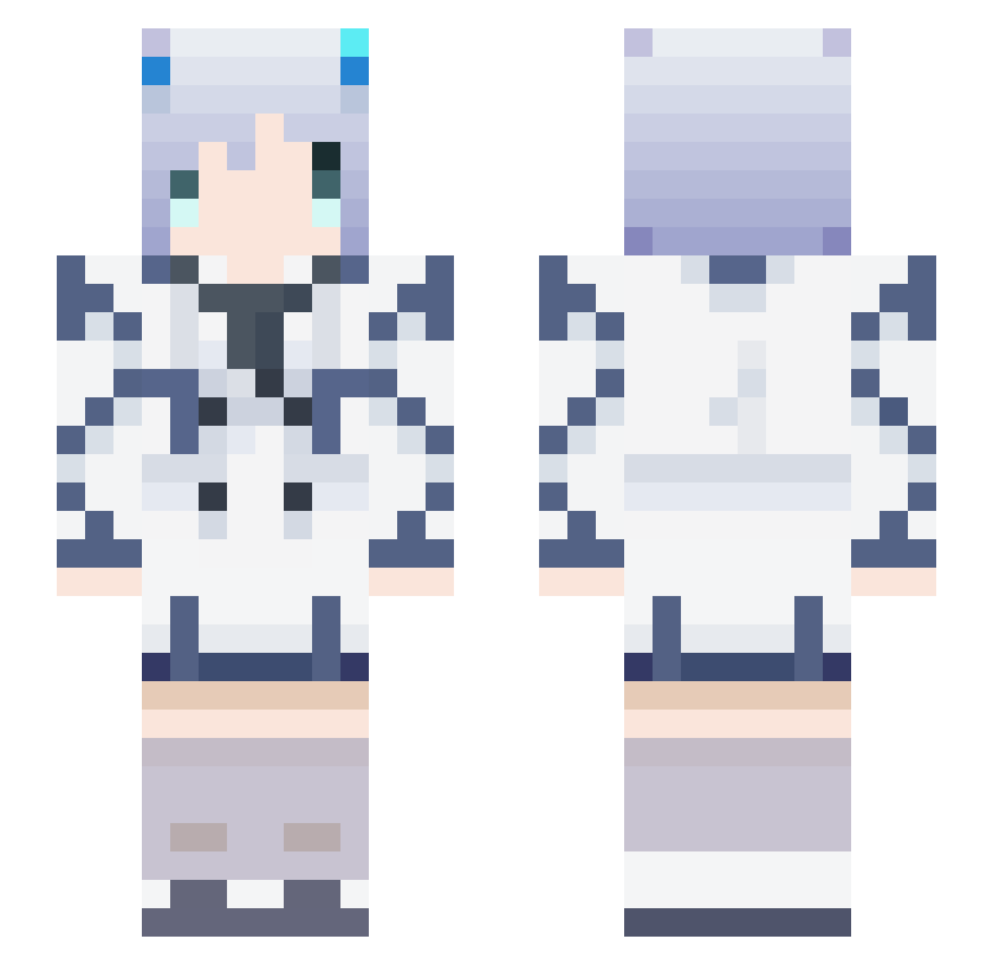 Ai0nX Minecraft skin, front and back view