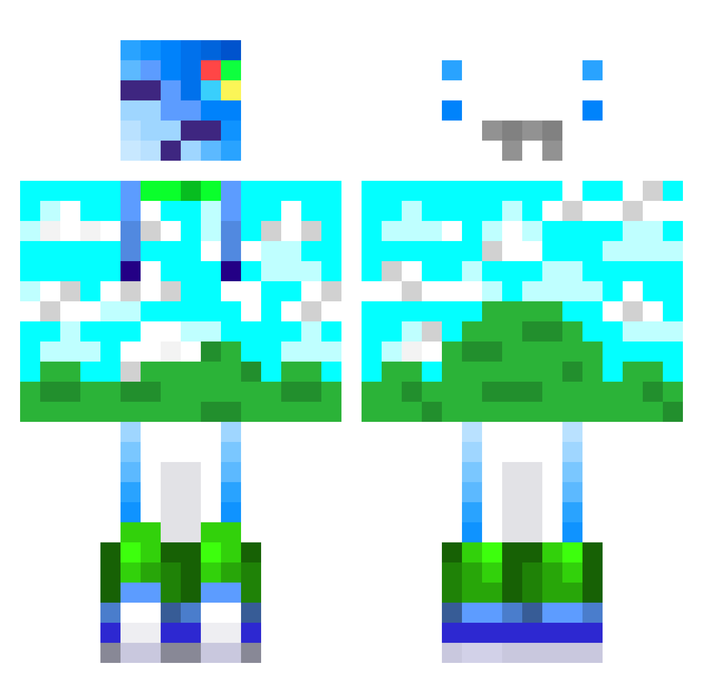 ChubPie Minecraft skin, front and back view