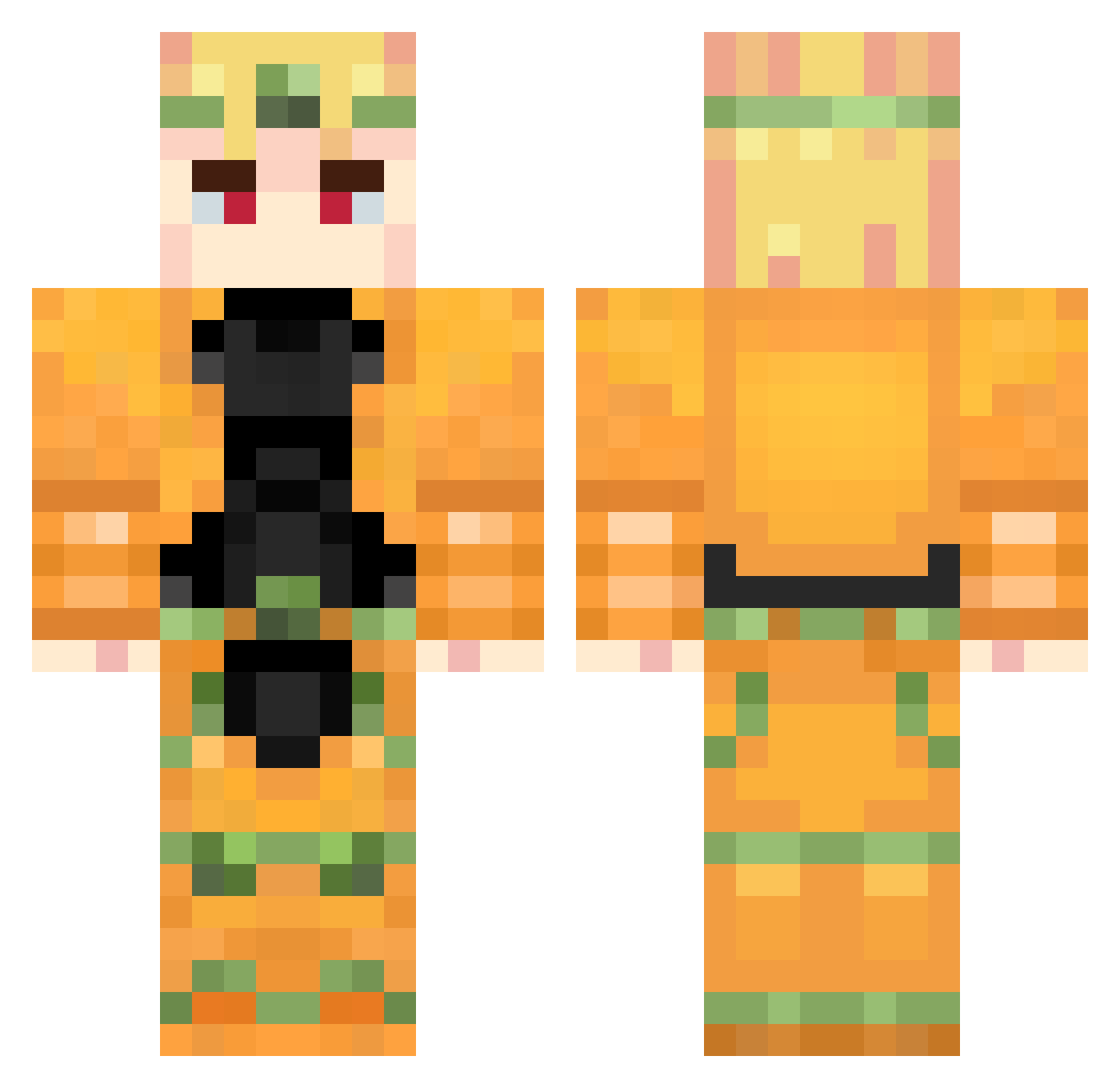 Internet_yamero1 Minecraft skin, front and back view
