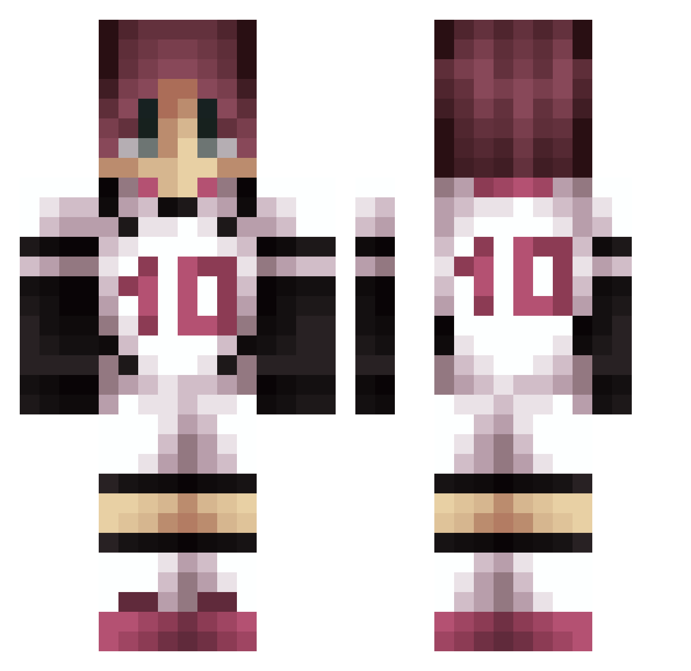 unknownxexe Minecraft skin, front and back view