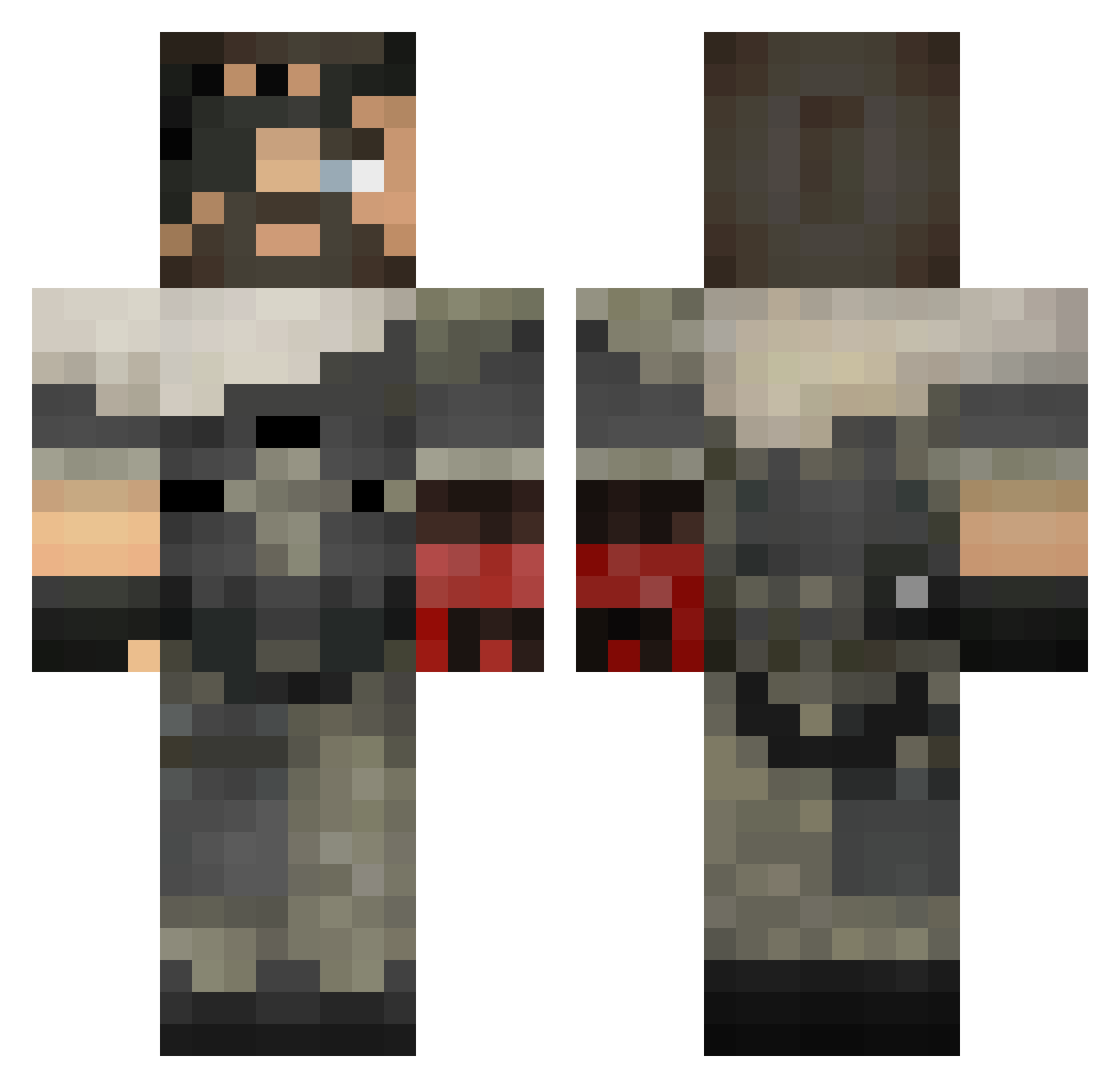 Goose_with_a_hat Minecraft skin, front and back view