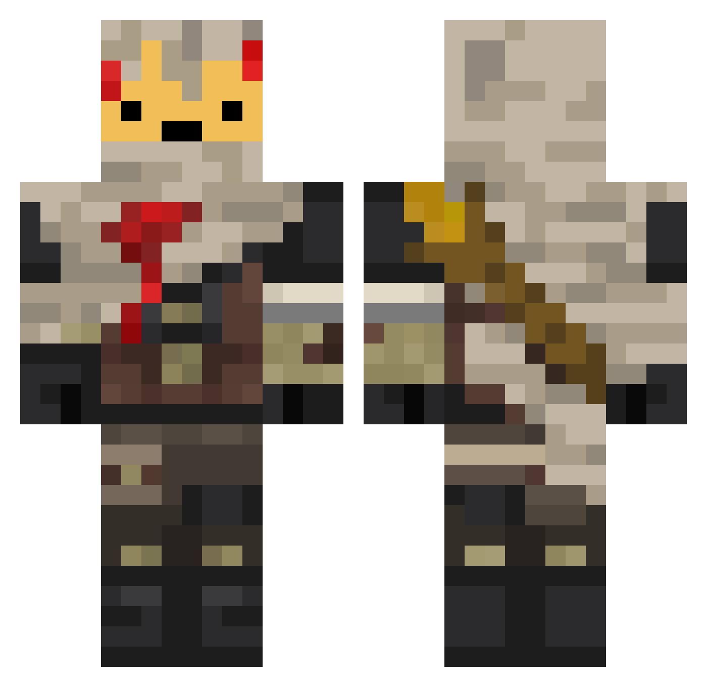 Zn5 Minecraft skin, front and back view