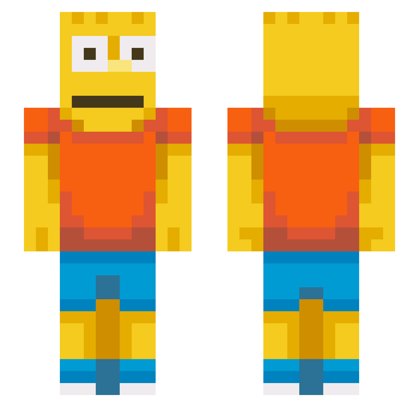 Juhhnys Minecraft skin, front and back view