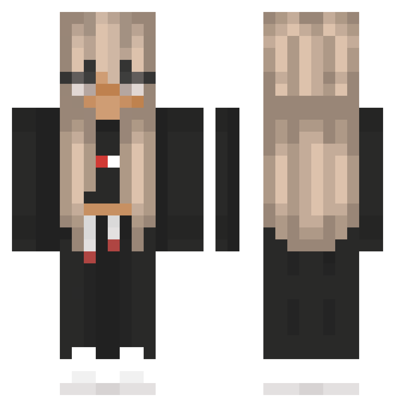 midnightbluex Minecraft skin, front and back view