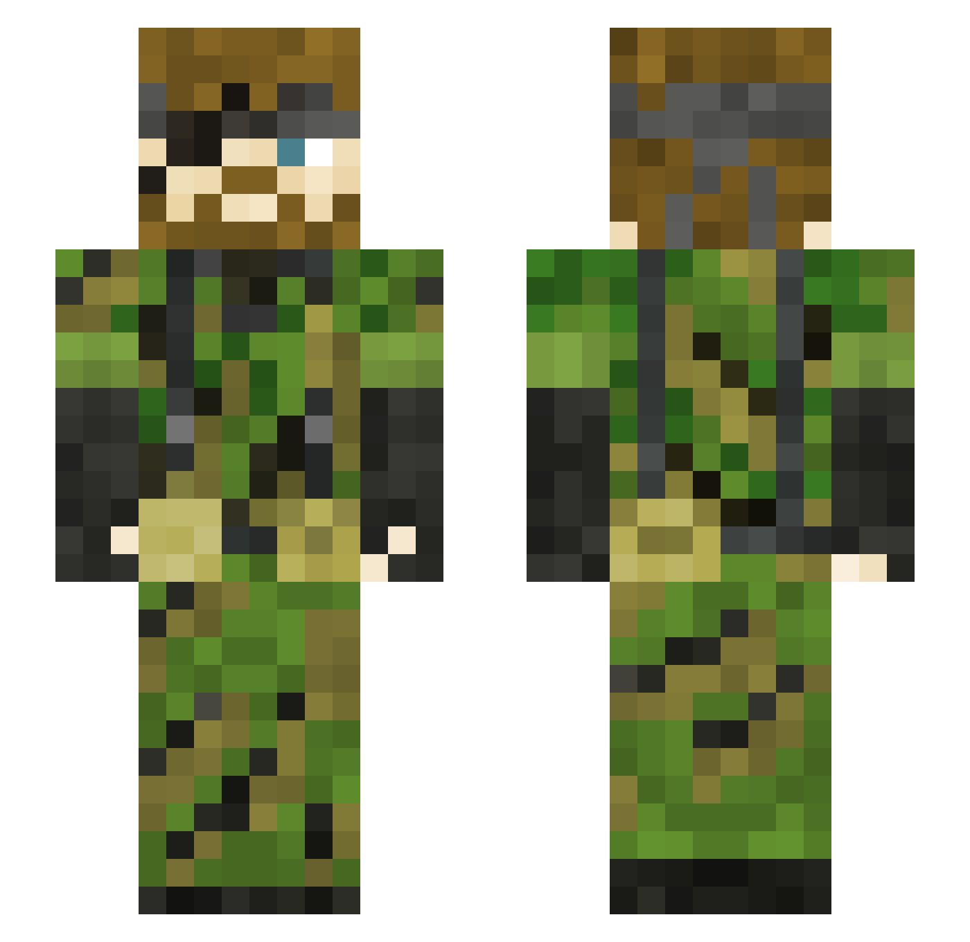 DoccaDocca Minecraft skin, front and back view
