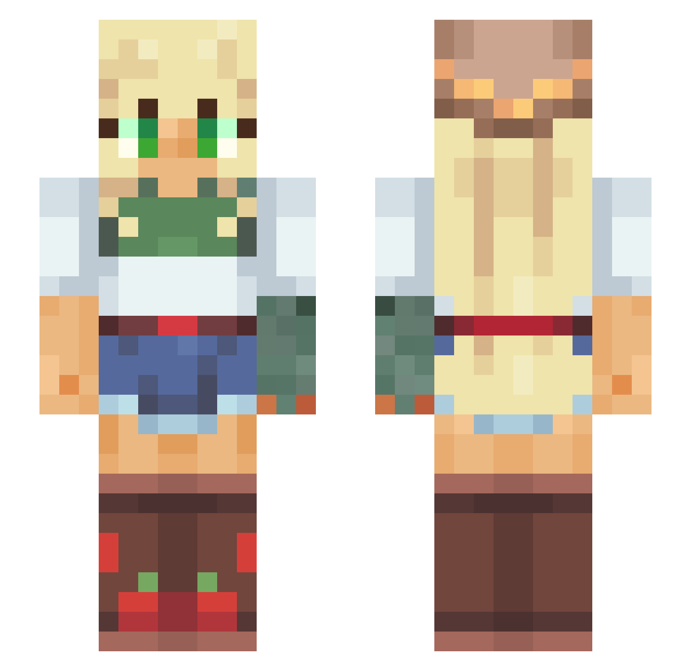 CloseToFamous Minecraft skin, front and back view