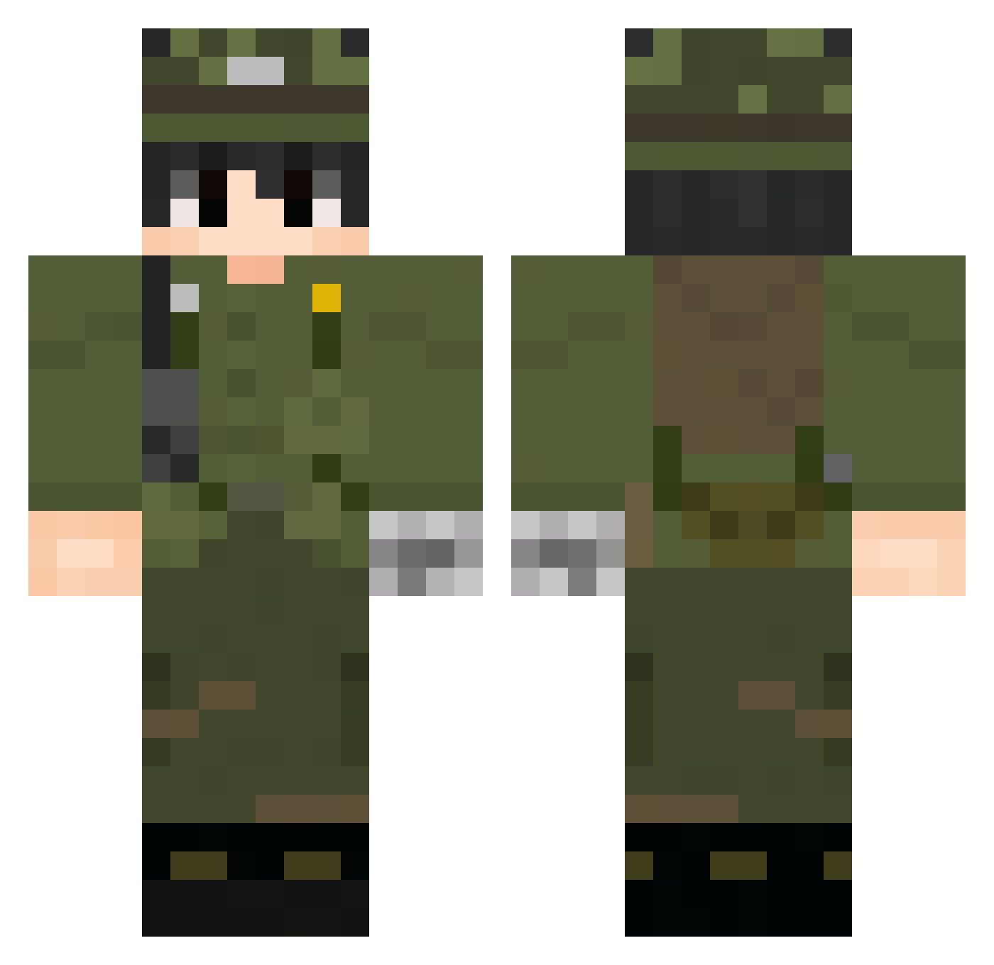 Fimogaymer Minecraft skin, front and back view