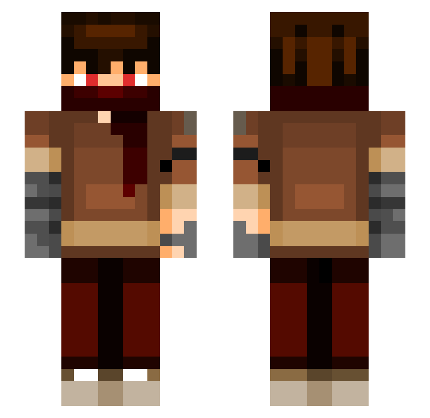 mal4ulije4ka Minecraft skin, front and back view