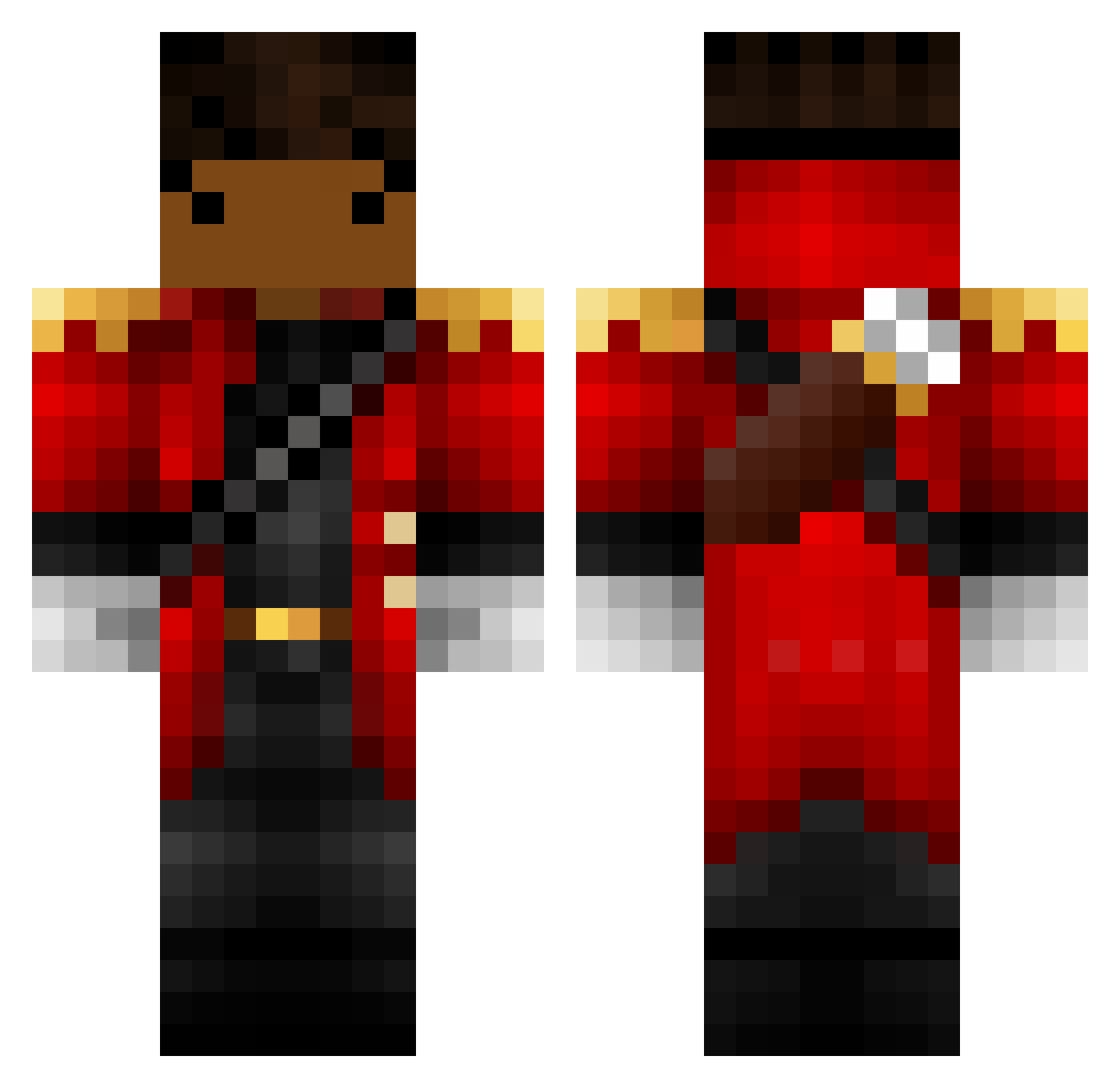 Bobbyinff Minecraft skin, front and back view