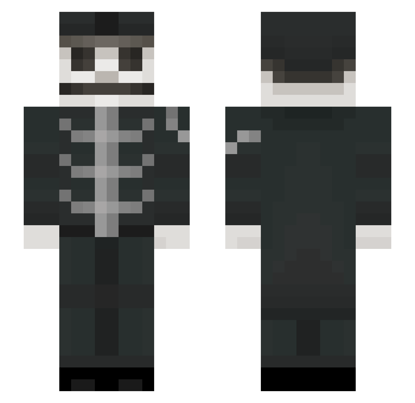 KingPhysicprime Minecraft skin, front and back view