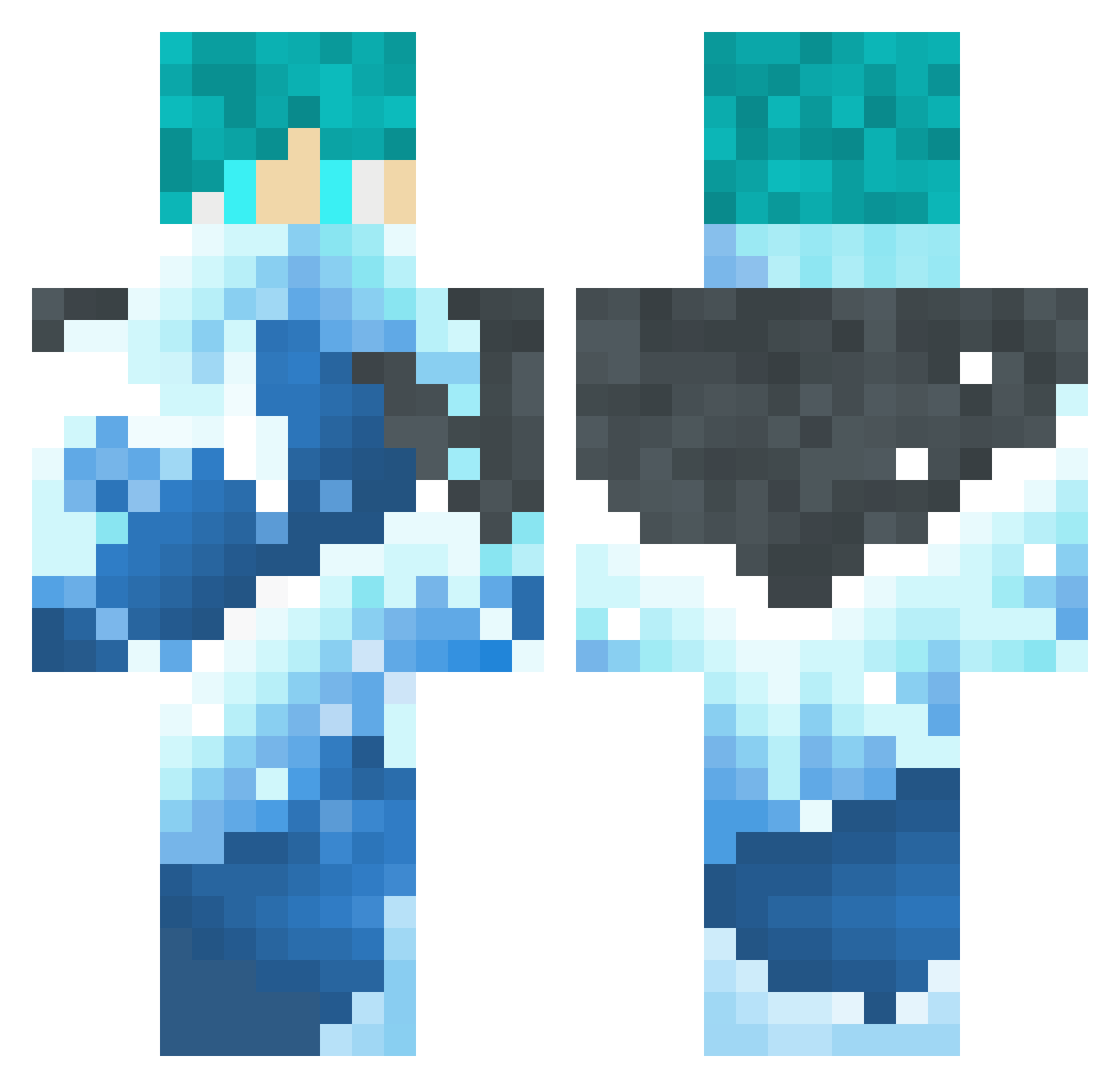 PDeCiccio Minecraft skin, front and back view