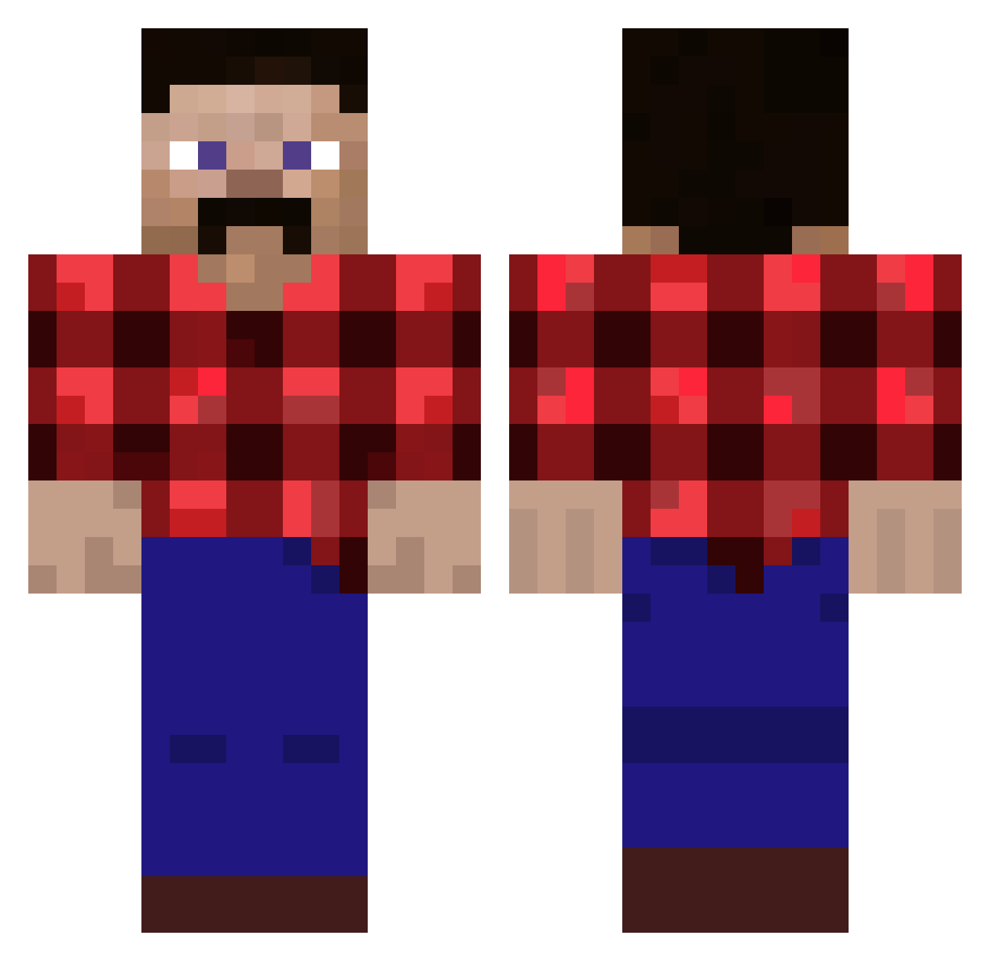 Auguste Minecraft skin, front and back view