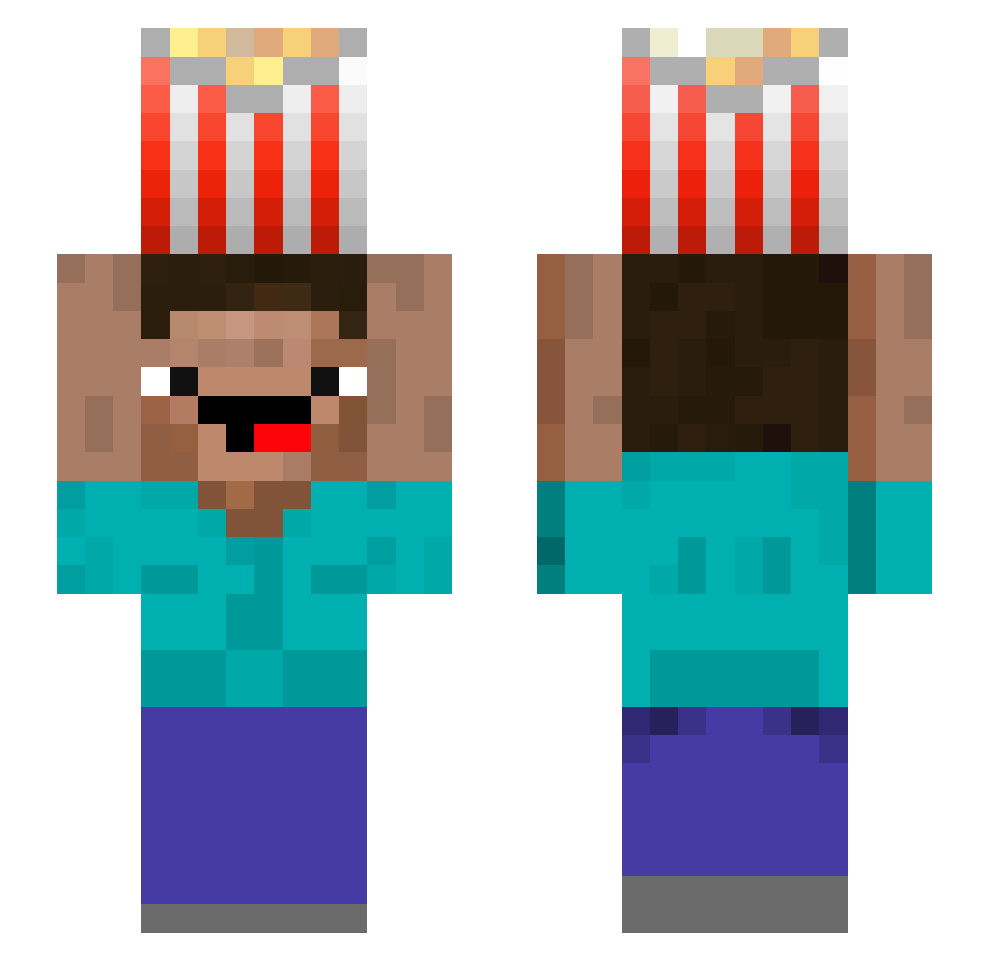 aaresaa Minecraft skin, front and back view