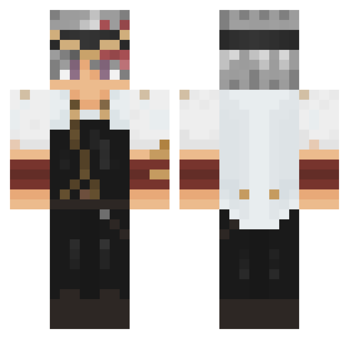 TERRIXXA Minecraft skin, front and back view