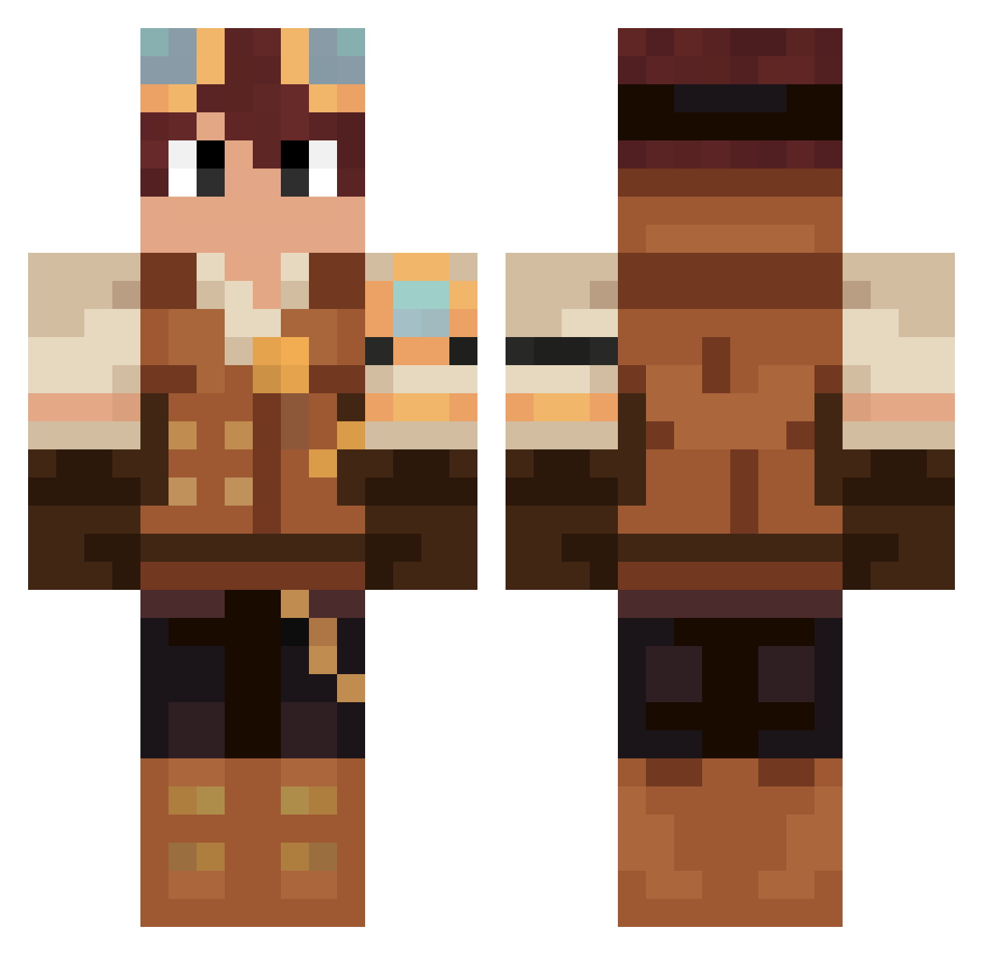 KairoNX12ll Minecraft skin, front and back view