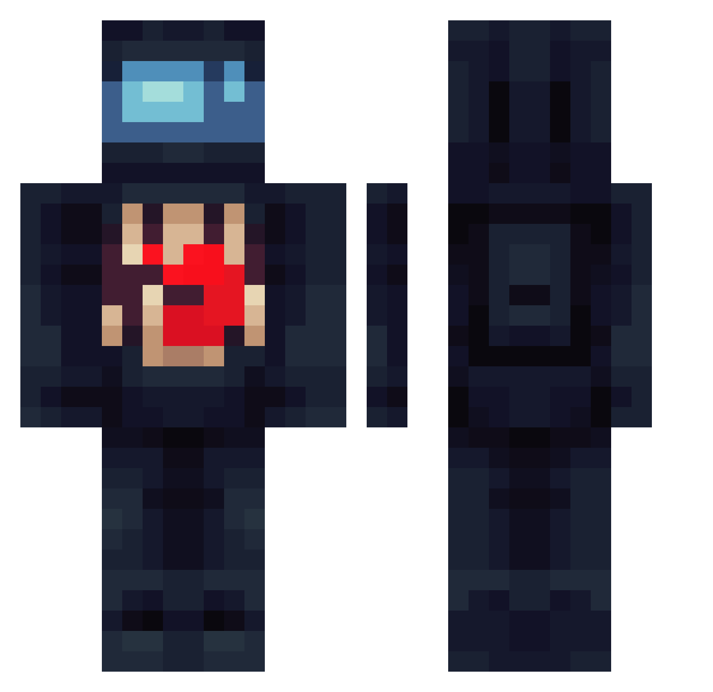 Hubert1218 Minecraft skin, front and back view