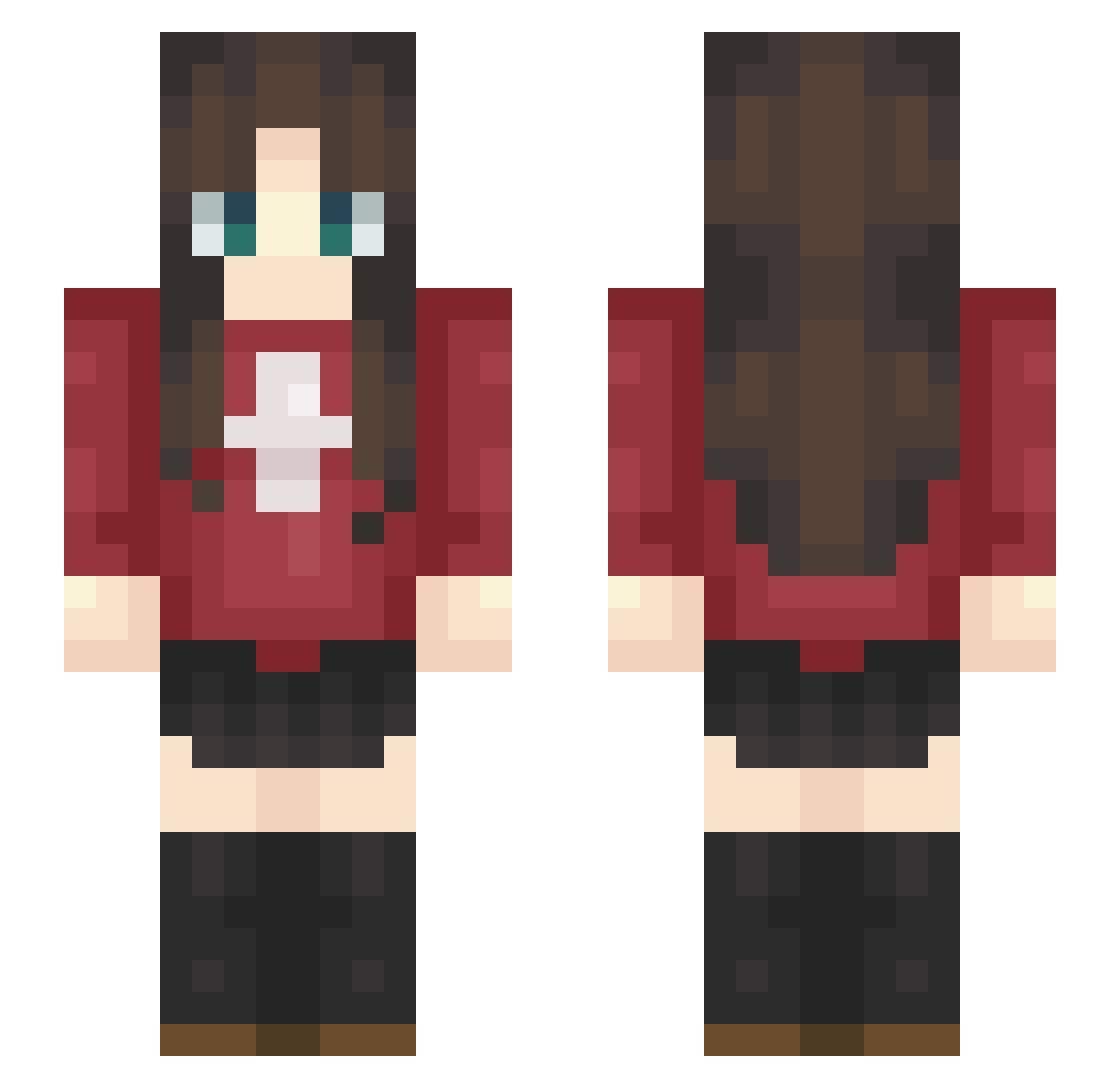 Reroch Minecraft skin, front and back view