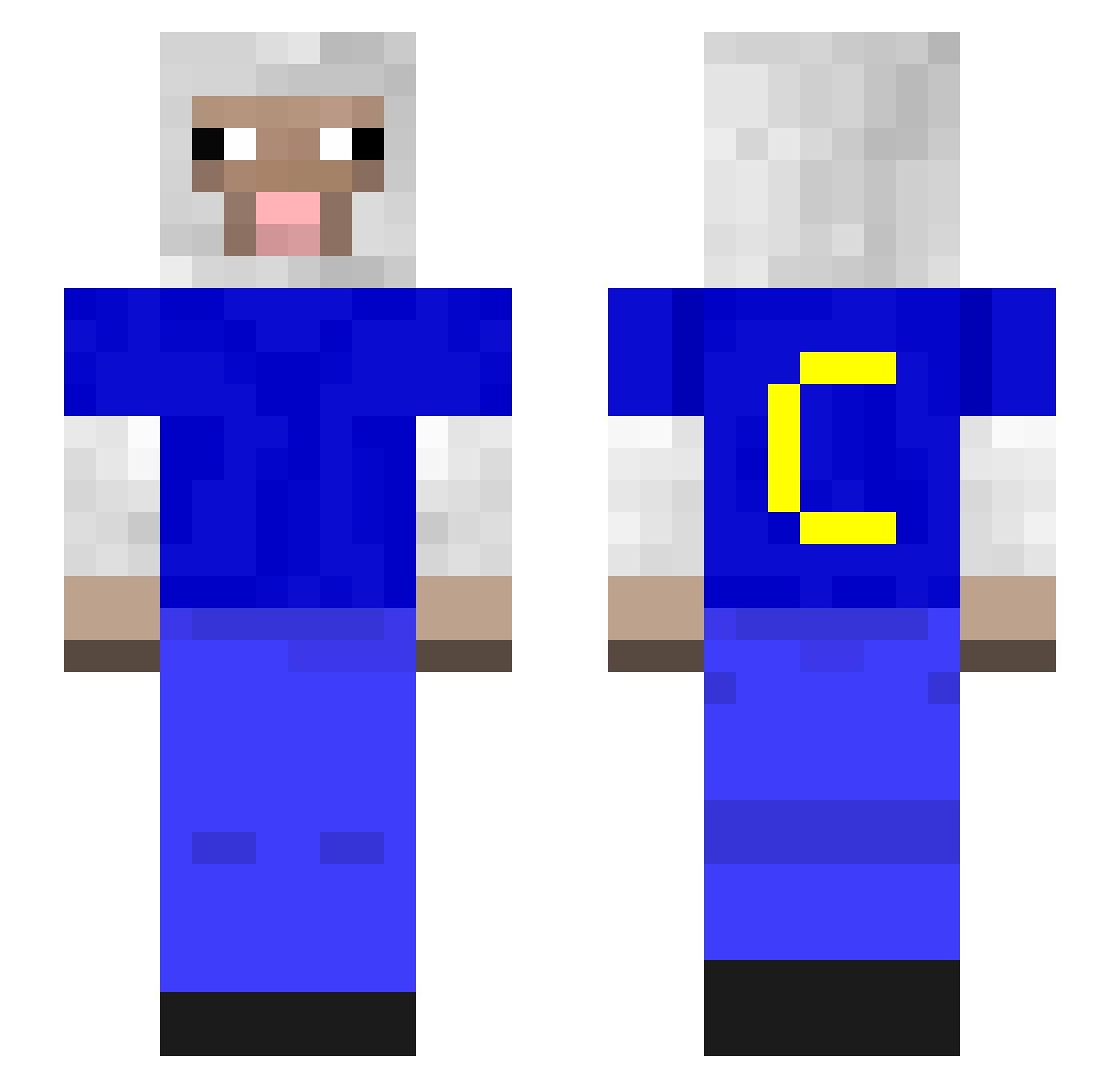 Busse83 Minecraft skin, front and back view