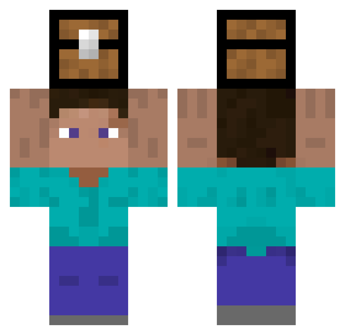 Mirtal Minecraft skin, front and back view
