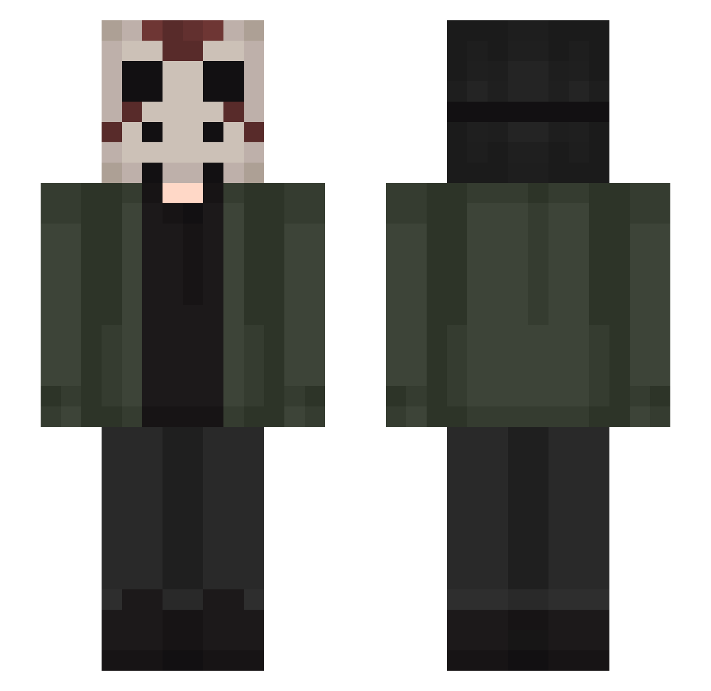Mourinhoo Minecraft skin, front and back view
