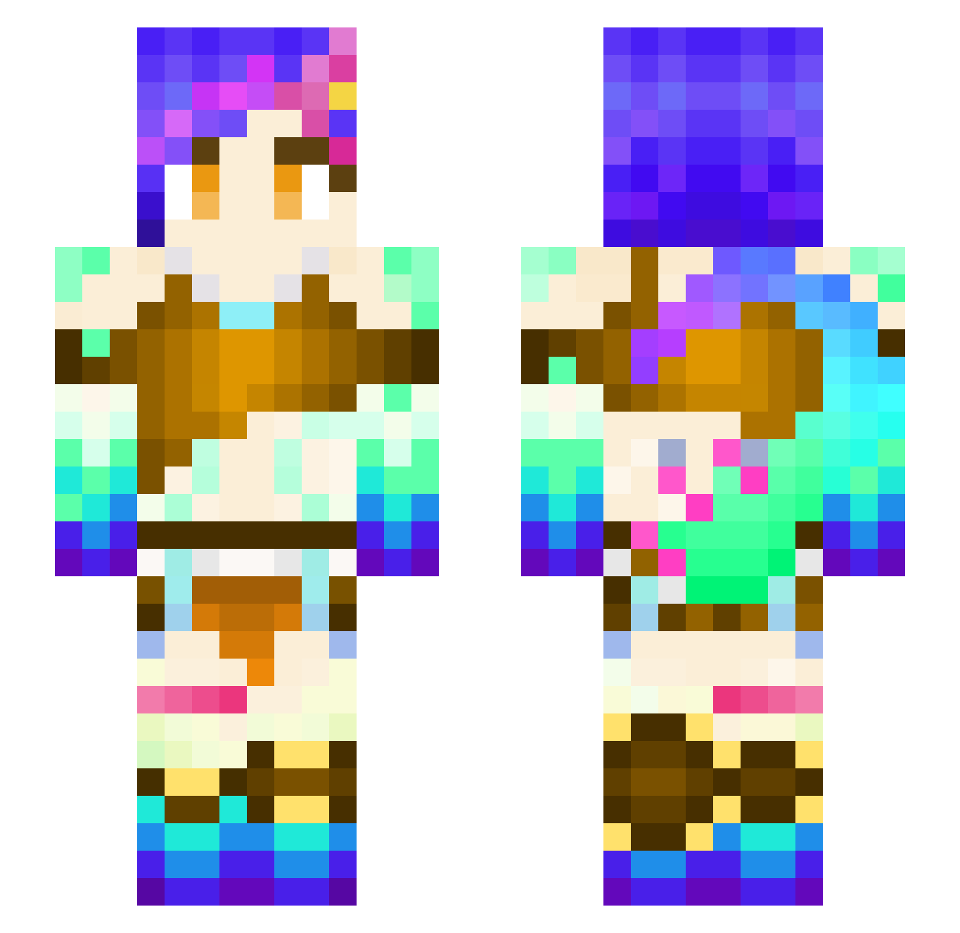 ZazouCuteCat Minecraft skin, front and back view