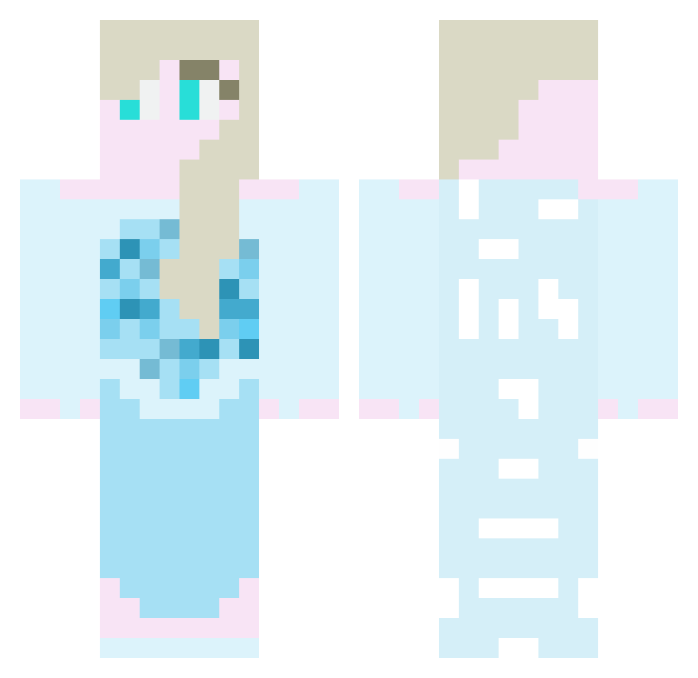 maddyguihot Minecraft skin, front and back view