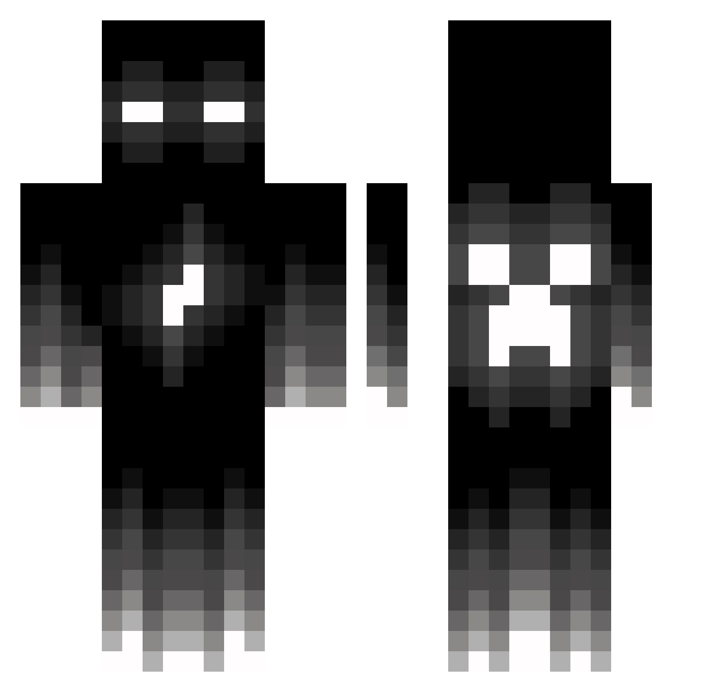 Bodenlos3212 Minecraft skin, front and back view